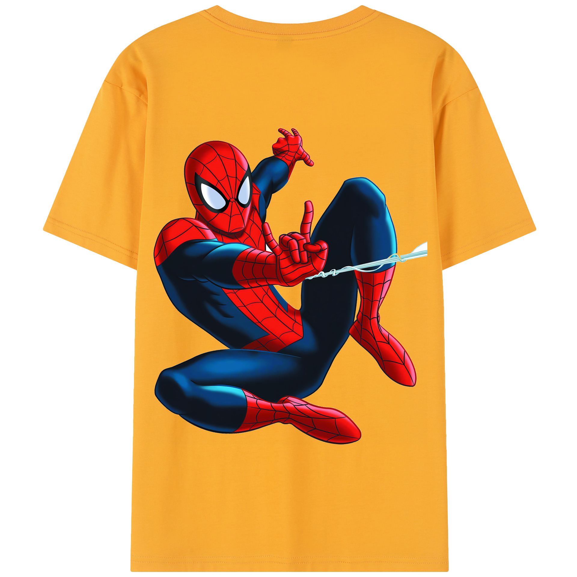 （画像用） Spider Man スパイダーマン 綿100％半袖Tシャツ（背面プリント）