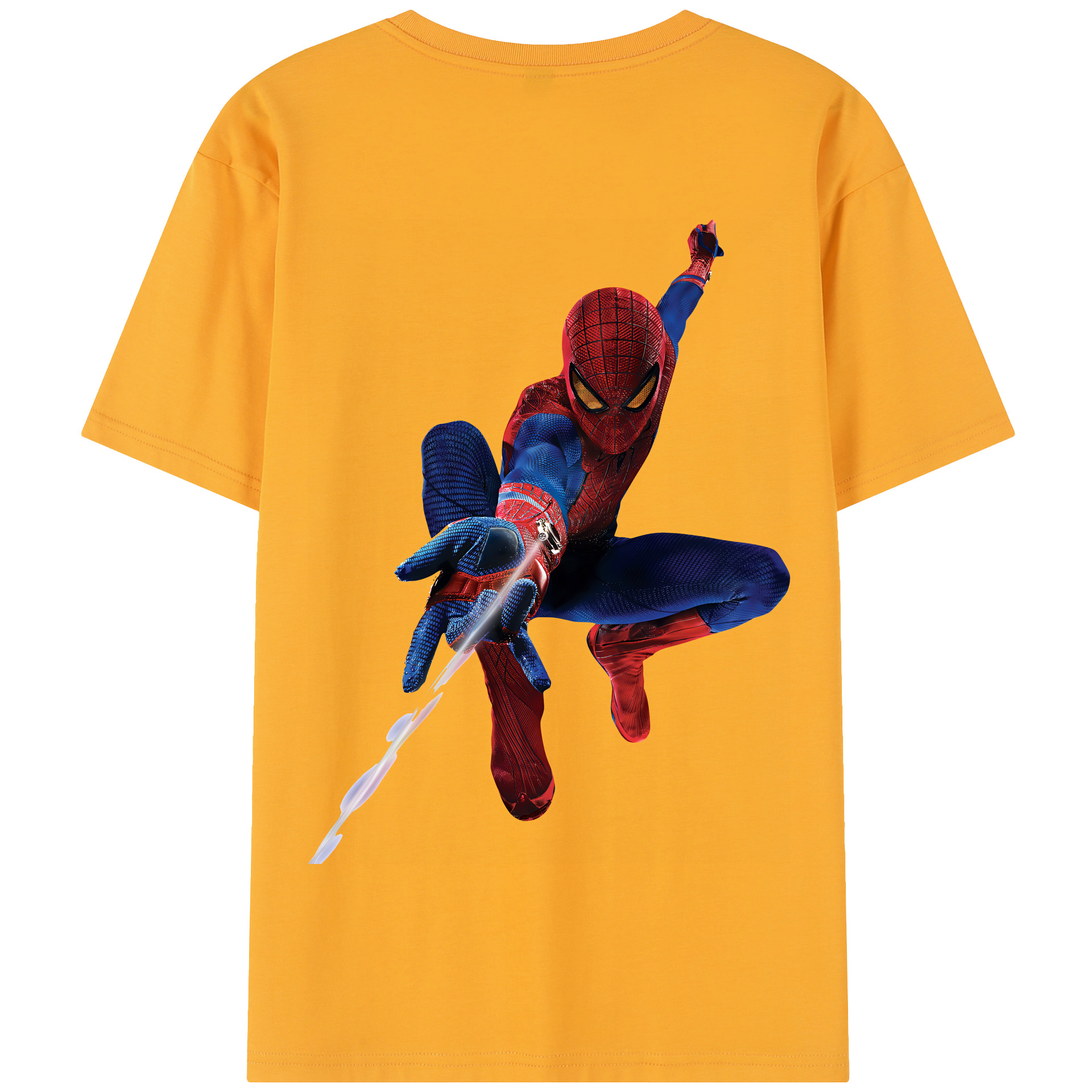 （画像用） Spider Man スパイダーマン 綿100％半袖Tシャツ（背面プリント）