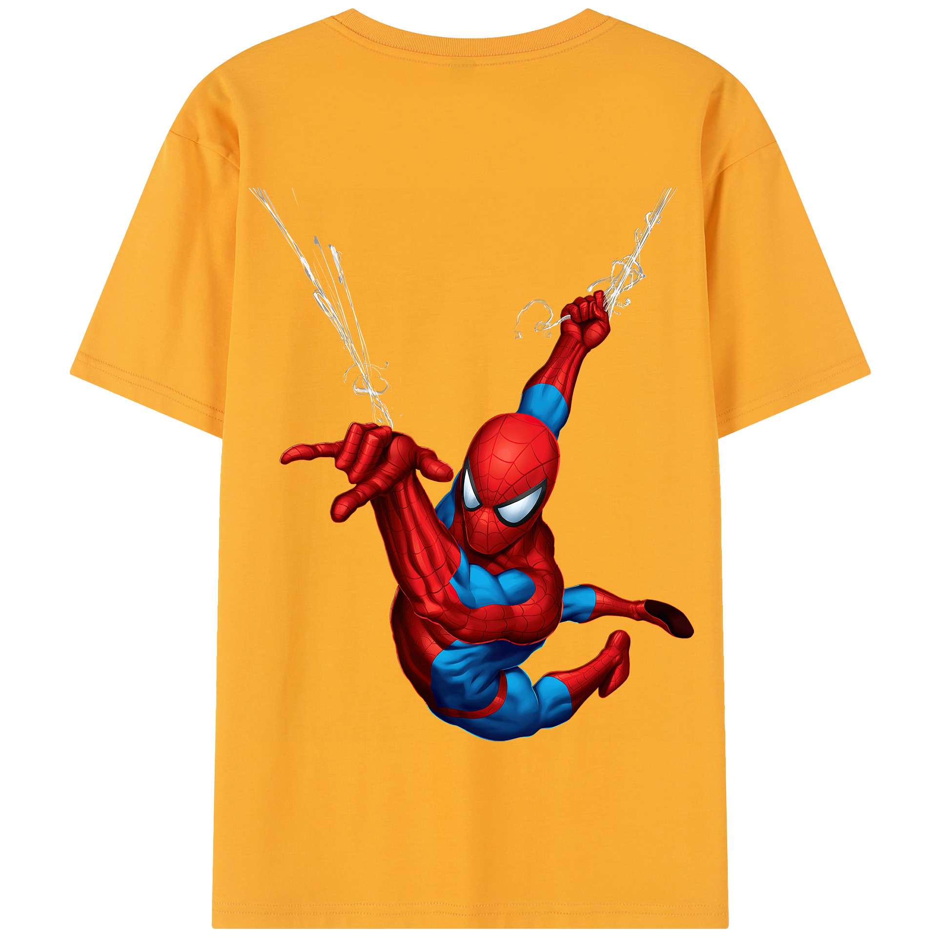 Spider Man スパイダーマン 綿100％半袖Tシャツ（背面プリント）