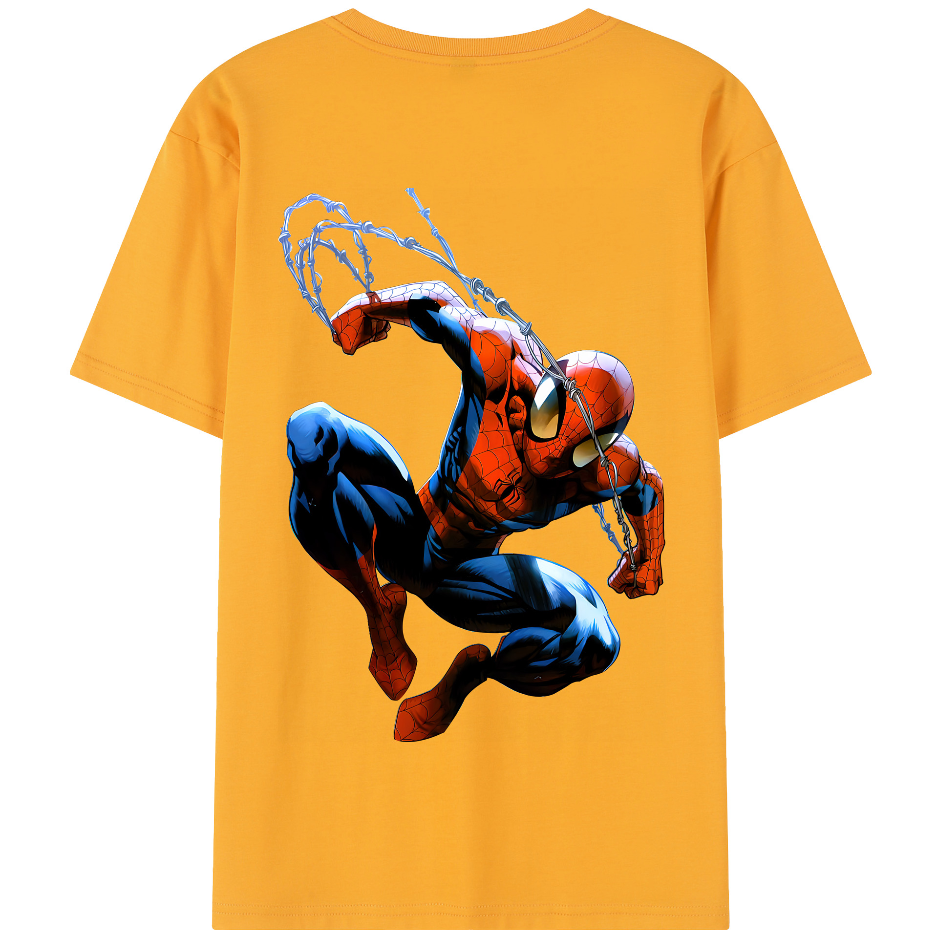 Spider Man スパイダーマン 綿100％半袖Tシャツ（背面プリント）