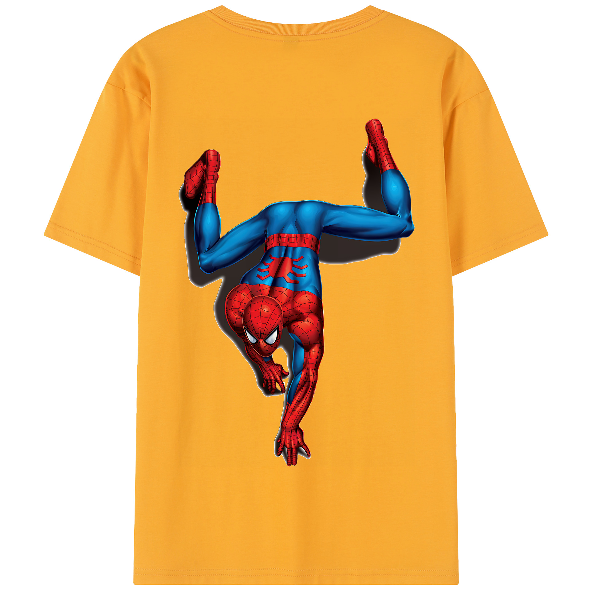 （画像用） Spider Man スパイダーマン 綿100％半袖Tシャツ（背面プリント）