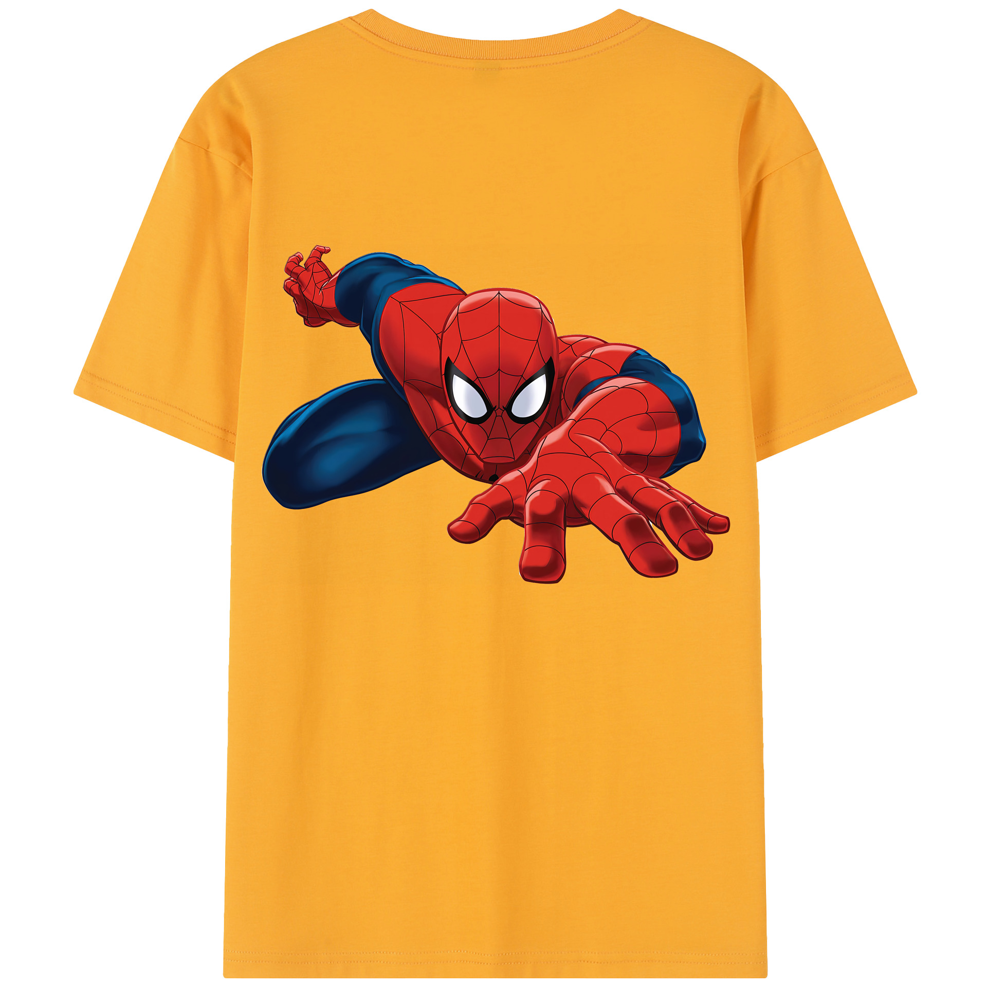 Spider Man スパイダーマン 綿100％半袖Tシャツ（背面プリント）