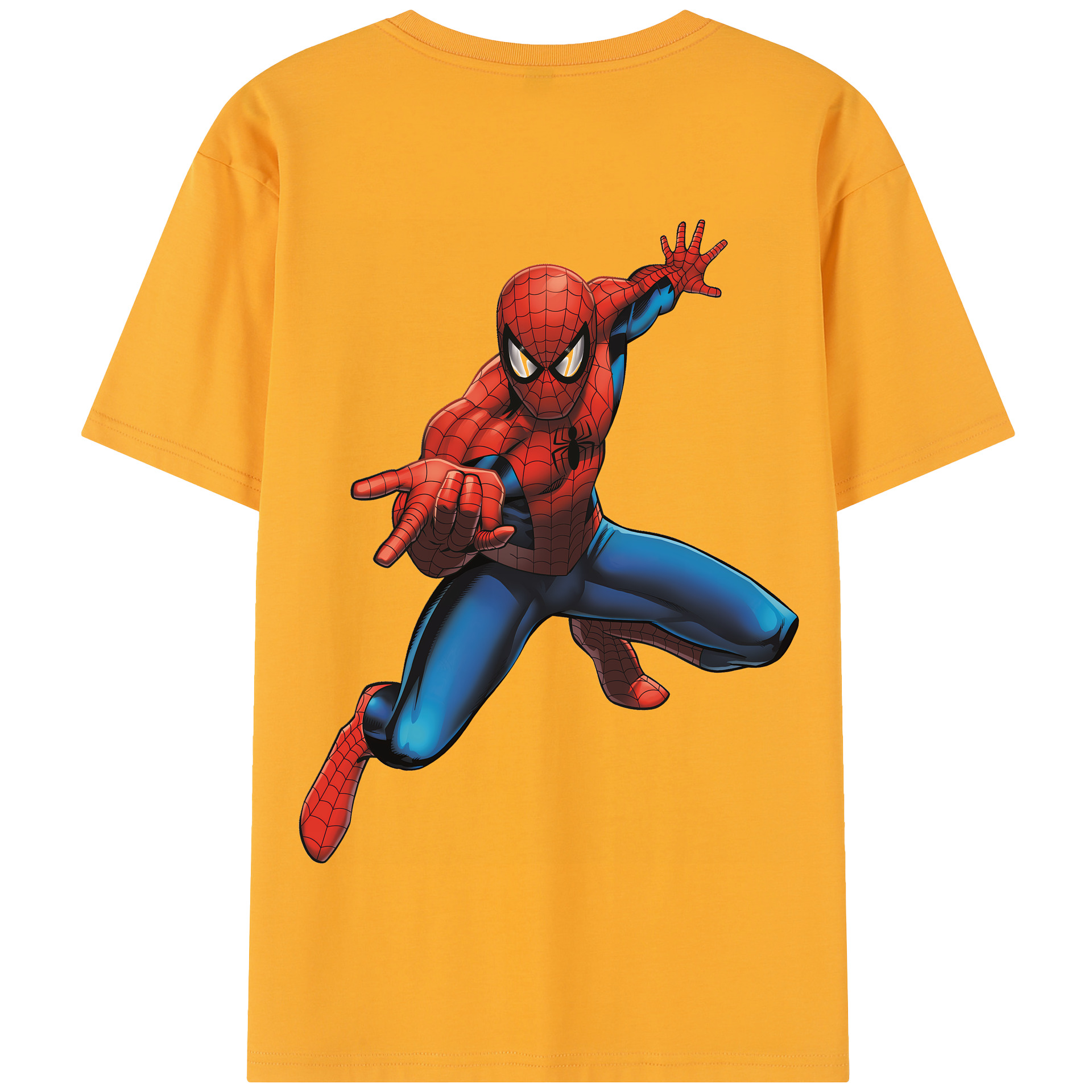 （画像用） Spider Man スパイダーマン 綿100％半袖Tシャツ（背面プリント）