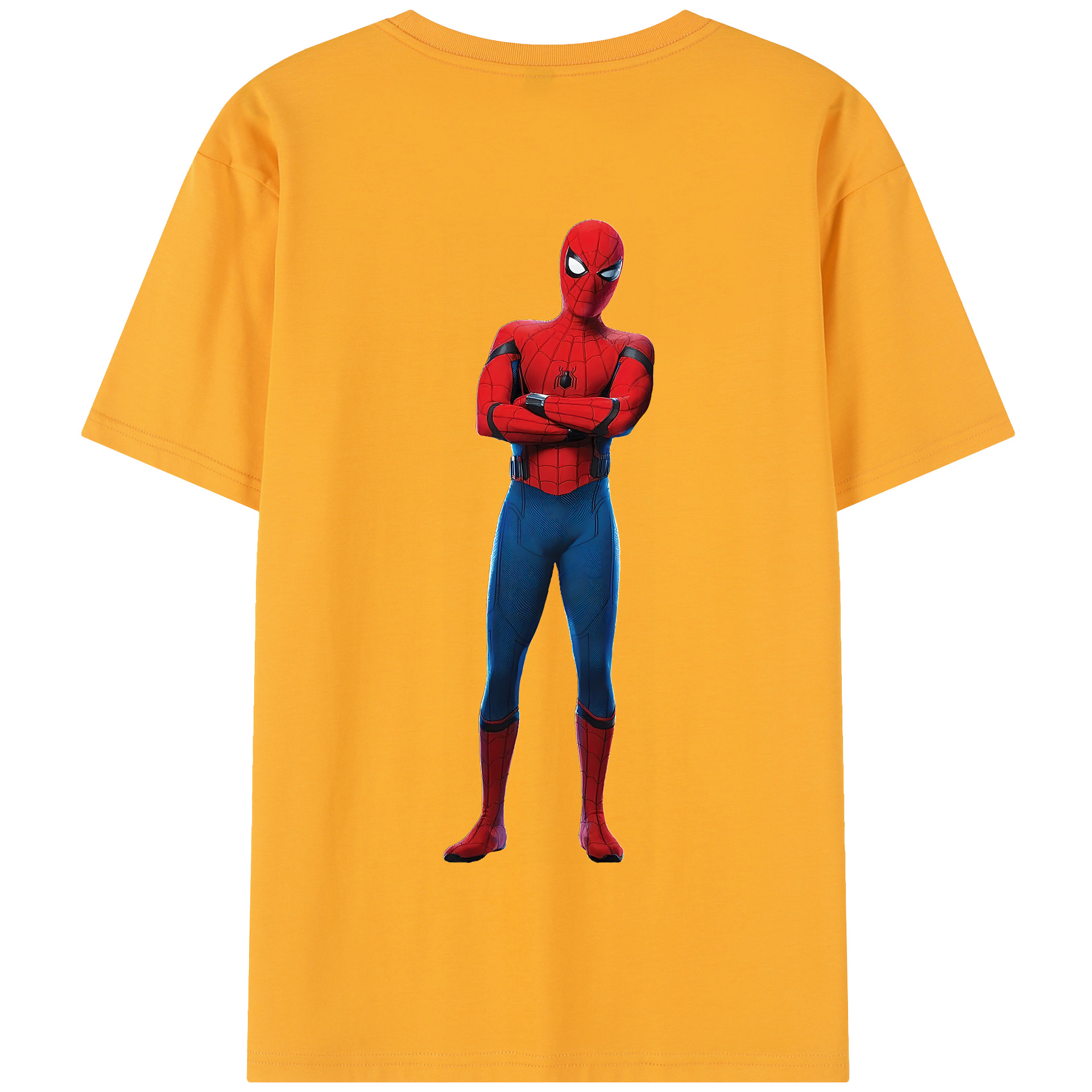 （画像用） Spider Man スパイダーマン 綿100％半袖Tシャツ（背面プリント）
