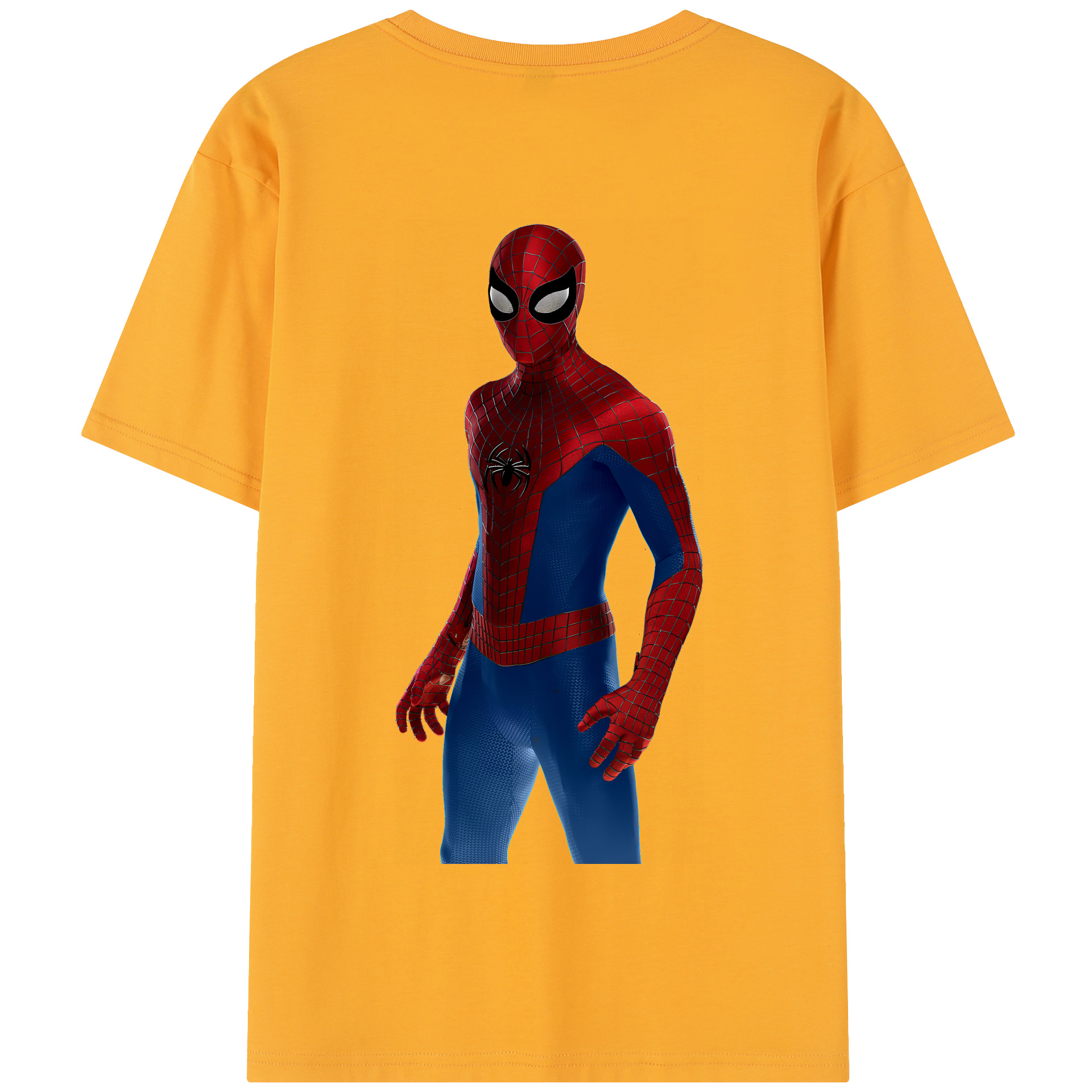 （画像用） Spider Man スパイダーマン 綿100％半袖Tシャツ（背面プリント）