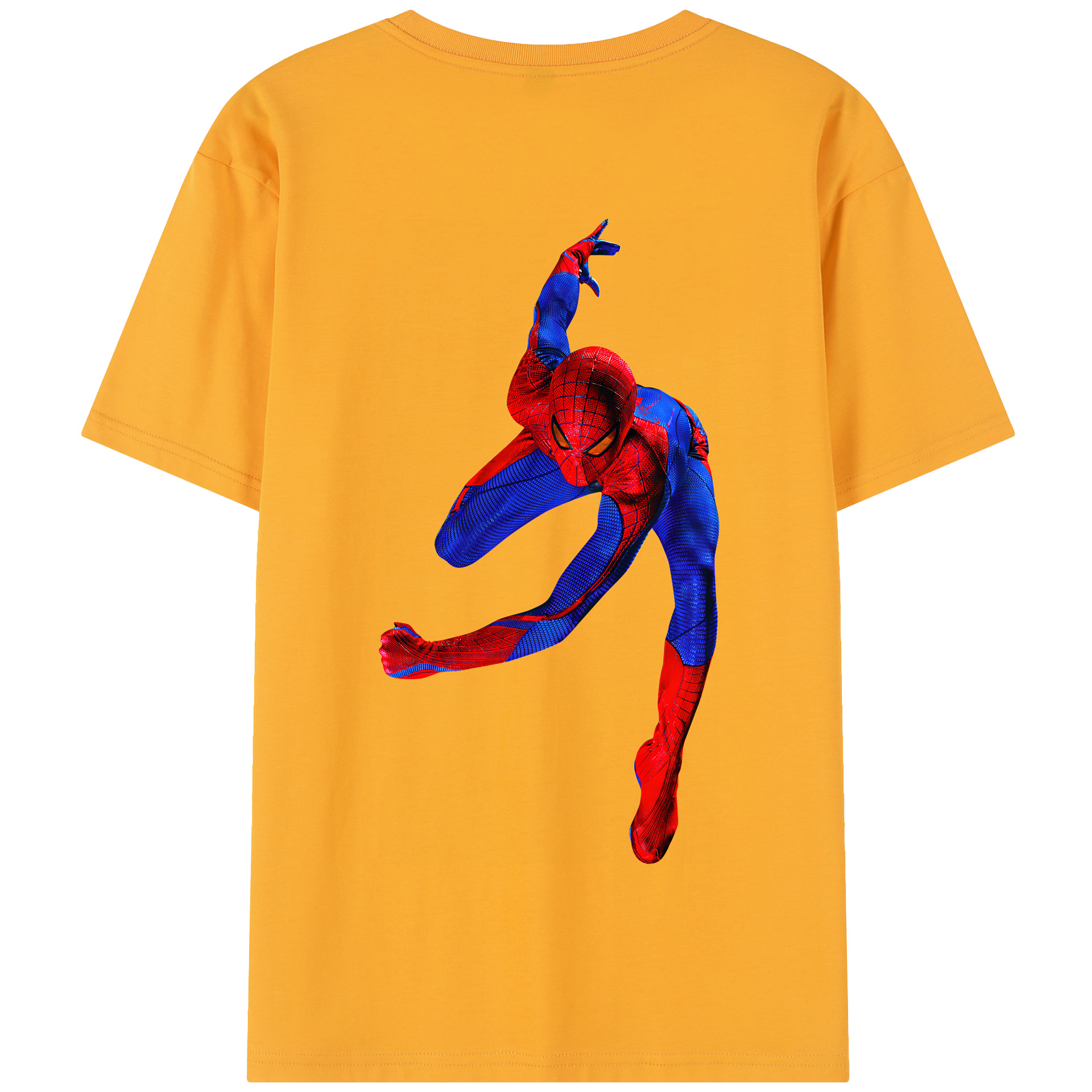 （画像用） Spider Man スパイダーマン 綿100％半袖Tシャツ（背面プリント）