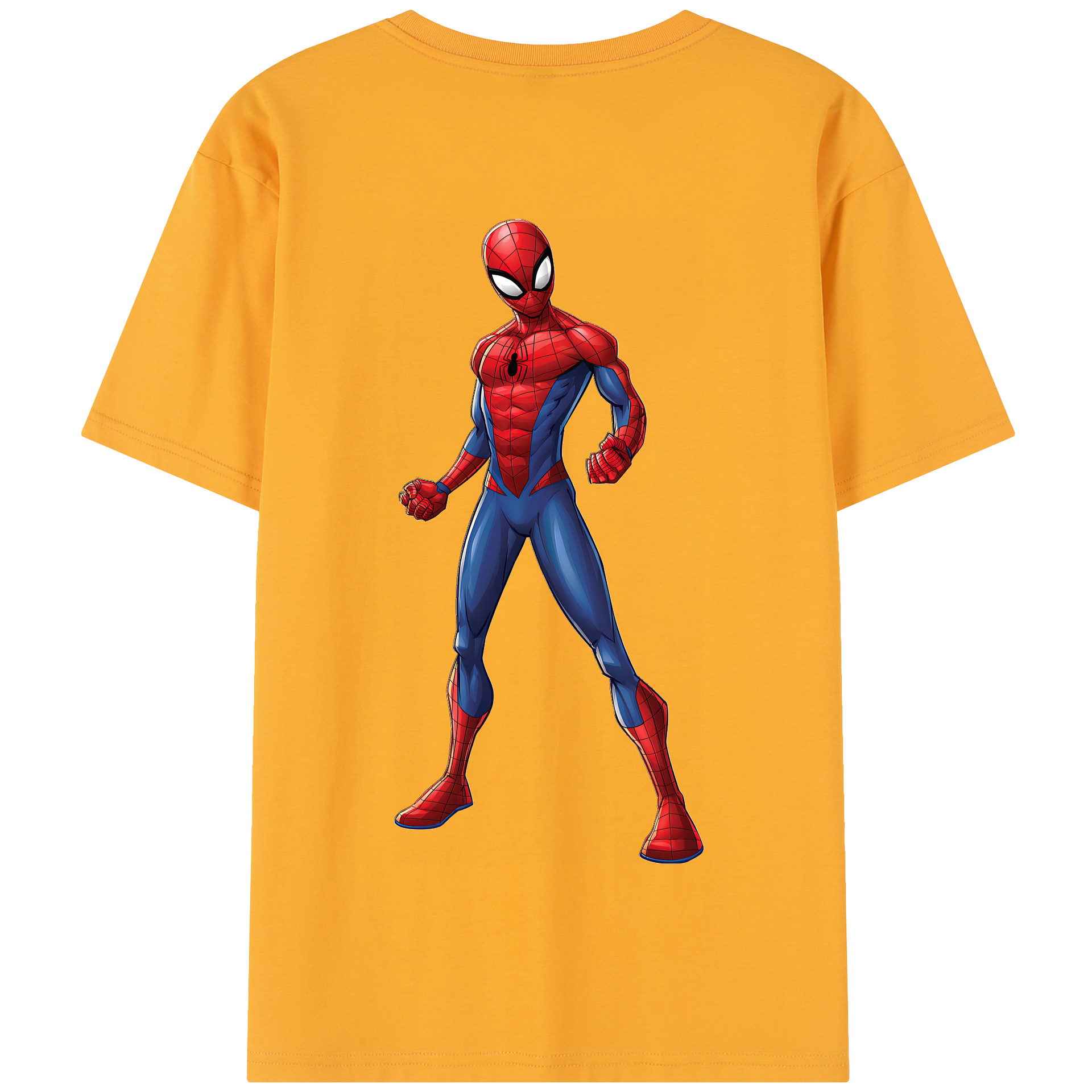 （画像用） Spider Man スパイダーマン 綿100％半袖Tシャツ（背面プリント）