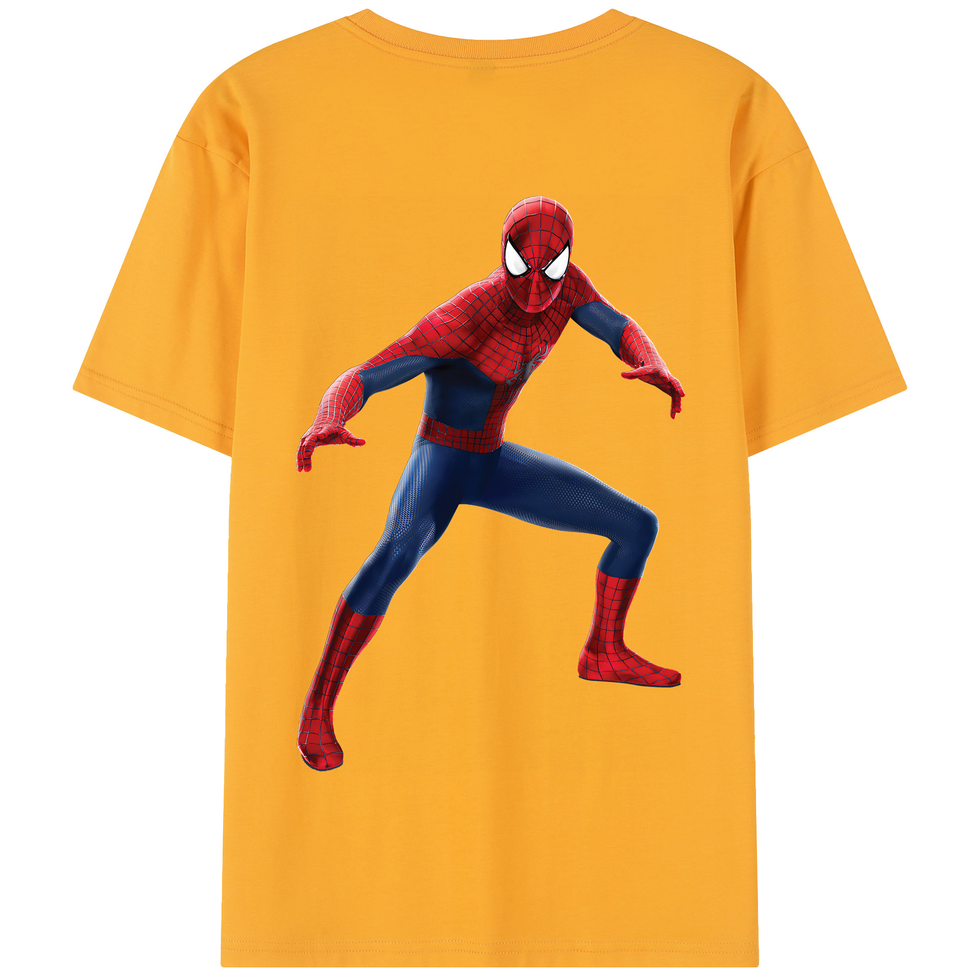 （画像用） Spider Man スパイダーマン 綿100％半袖Tシャツ（背面プリント）