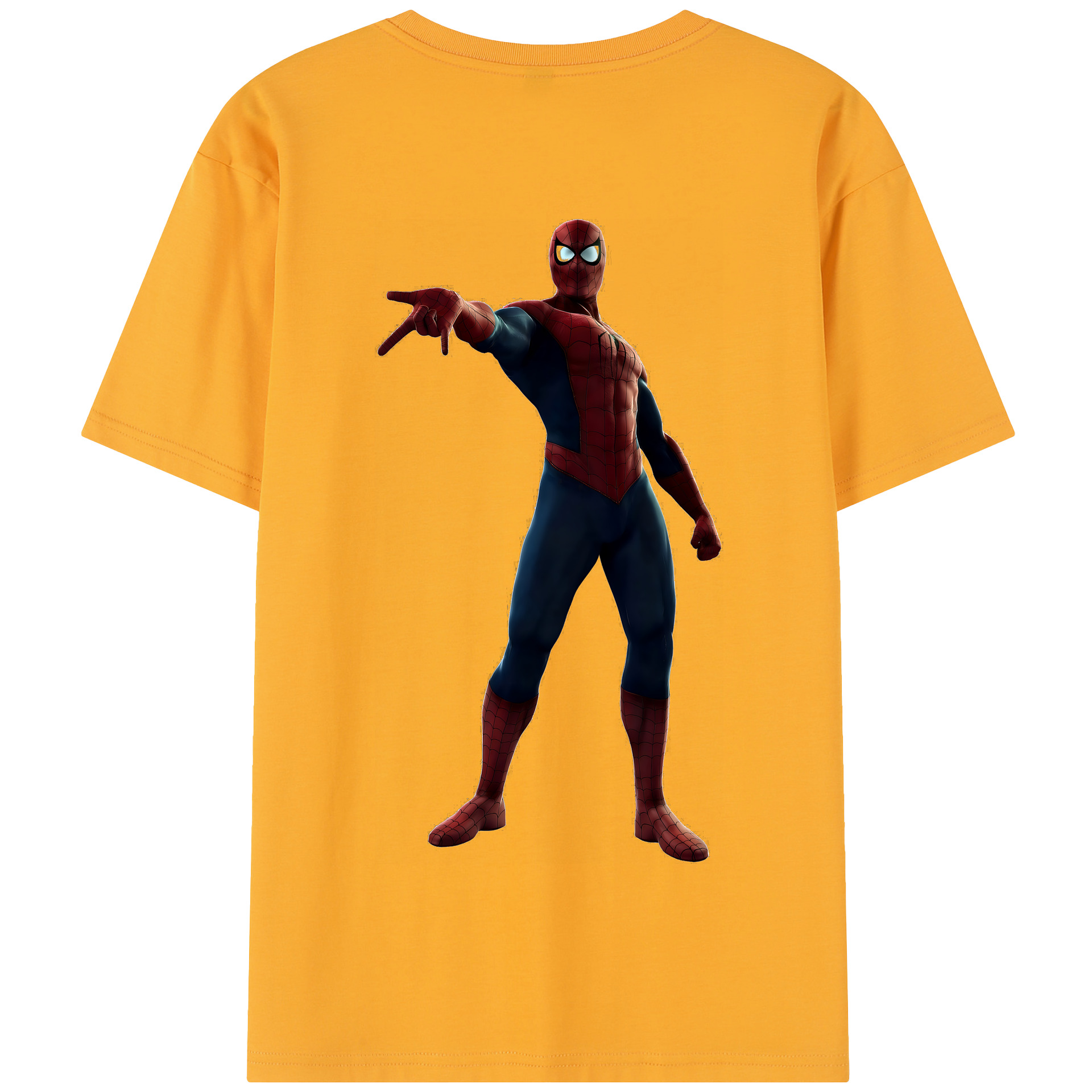 （画像用） Spider Man スパイダーマン 綿100％半袖Tシャツ（背面プリント）