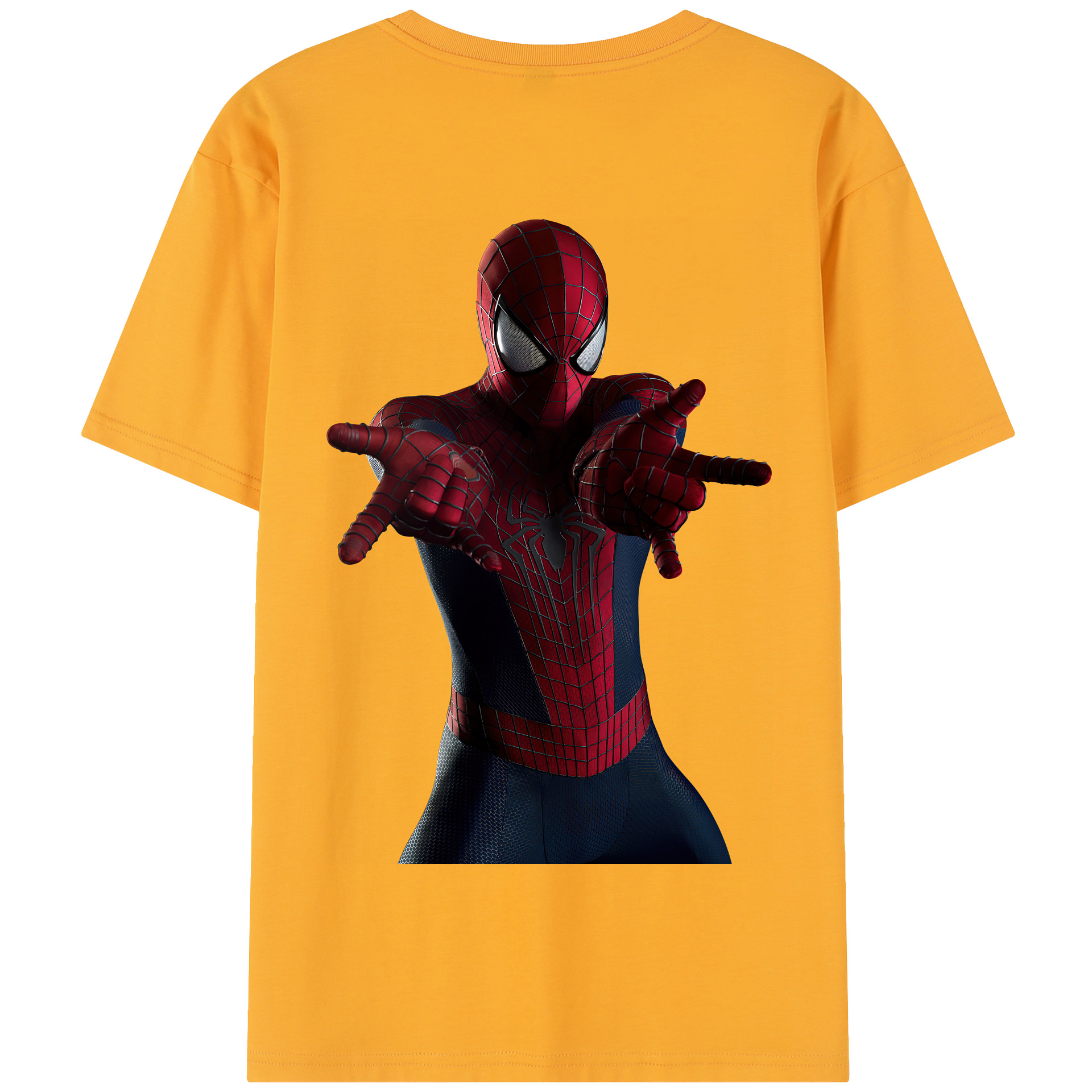 （画像用） Spider Man スパイダーマン 綿100％半袖Tシャツ（背面プリント）