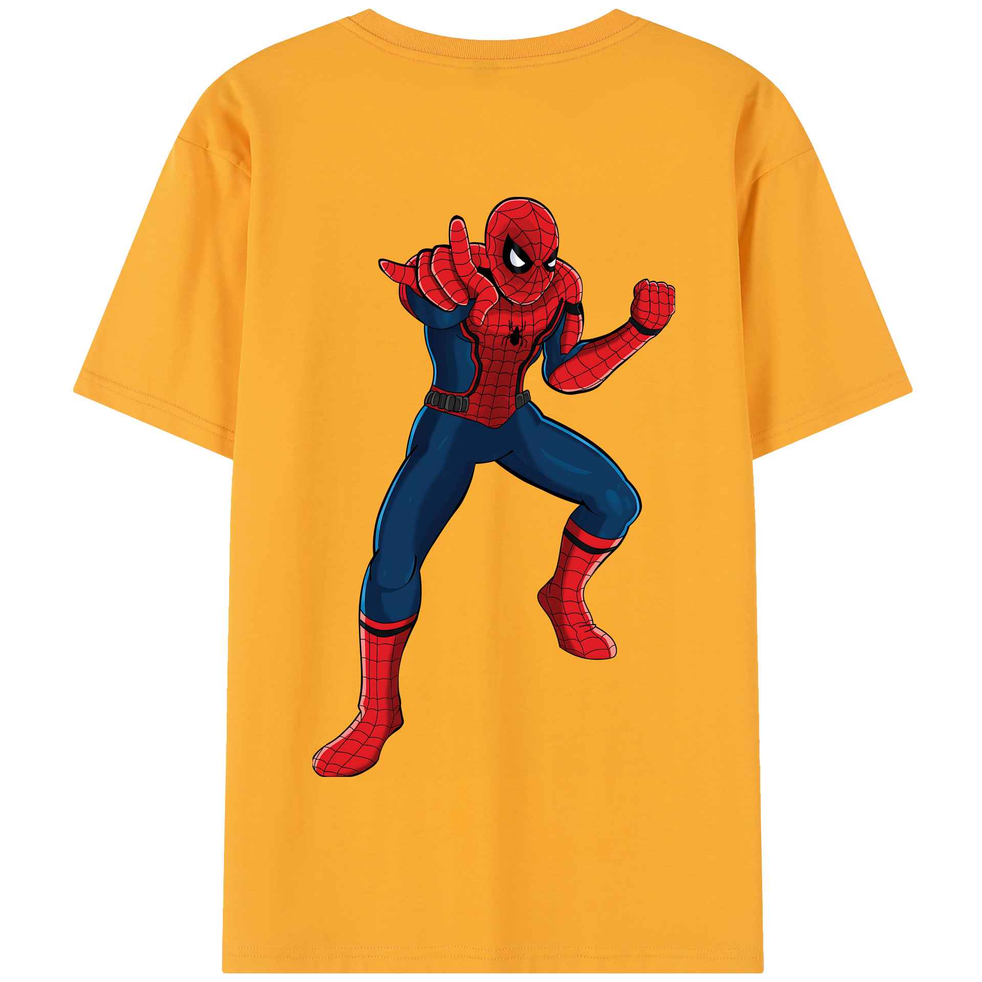 （画像用） Spider Man スパイダーマン 綿100％半袖Tシャツ（背面プリント）