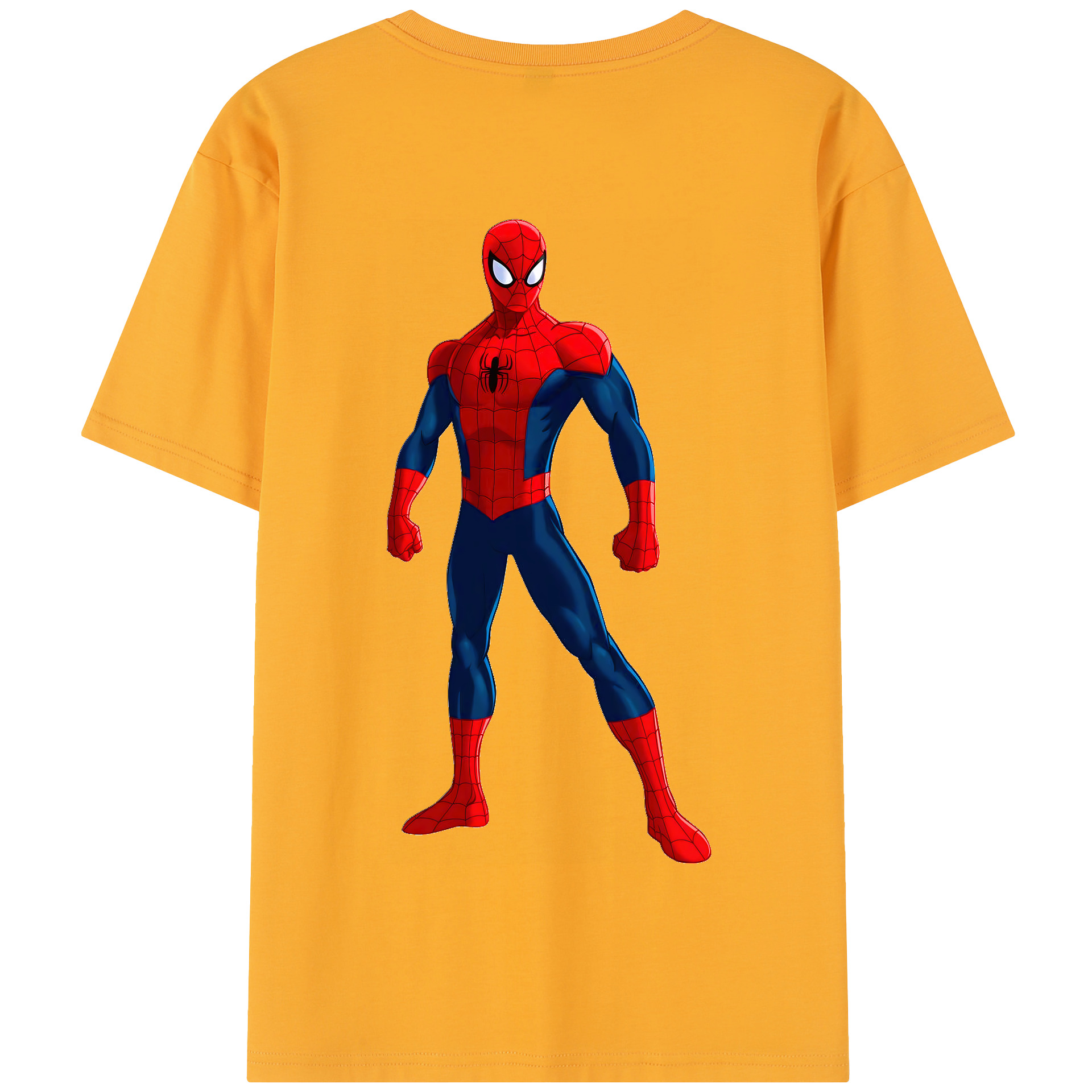（画像用） Spider Man スパイダーマン 綿100％半袖Tシャツ（背面プリント）