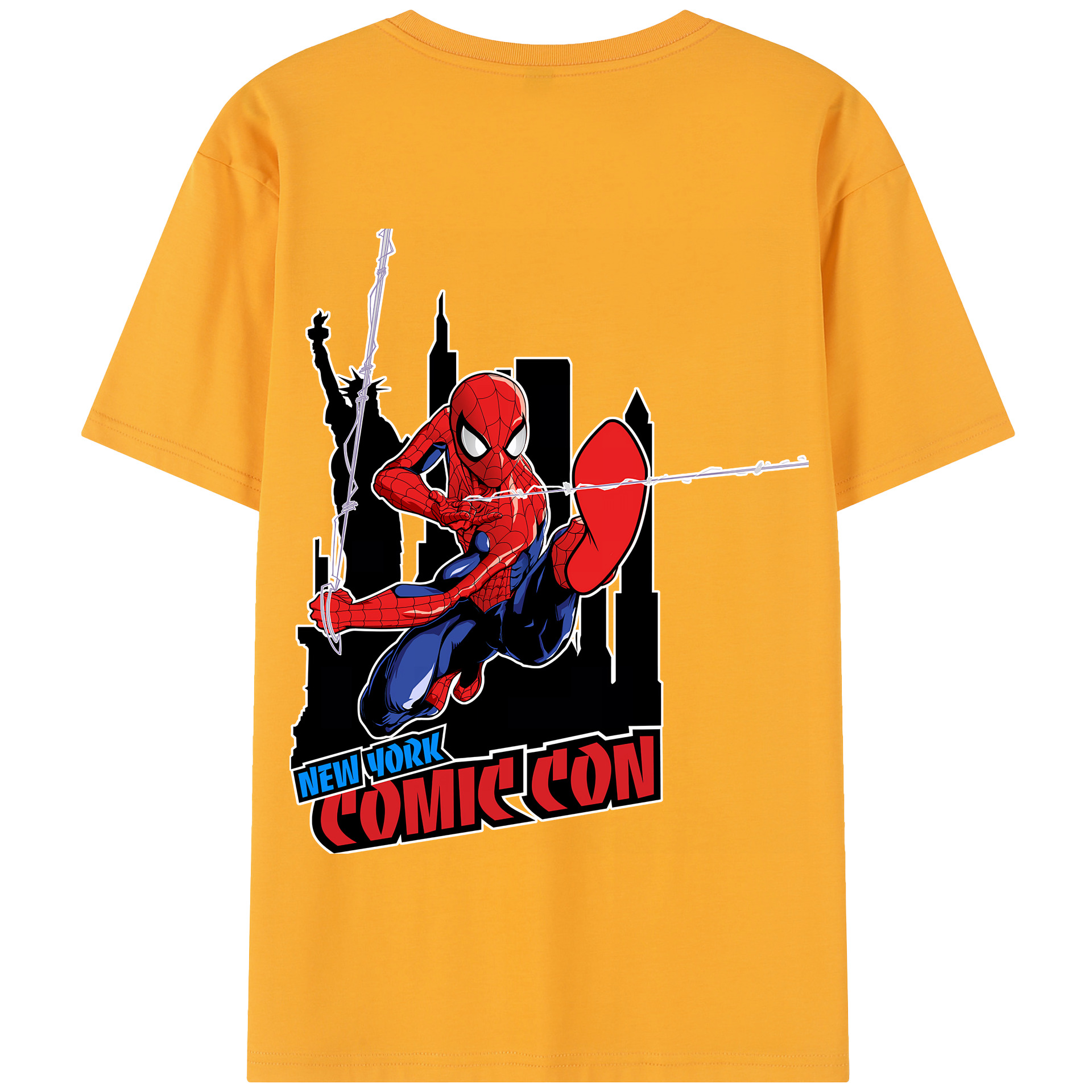 Spider Man スパイダーマン 綿100％半袖Tシャツ（背面プリント）