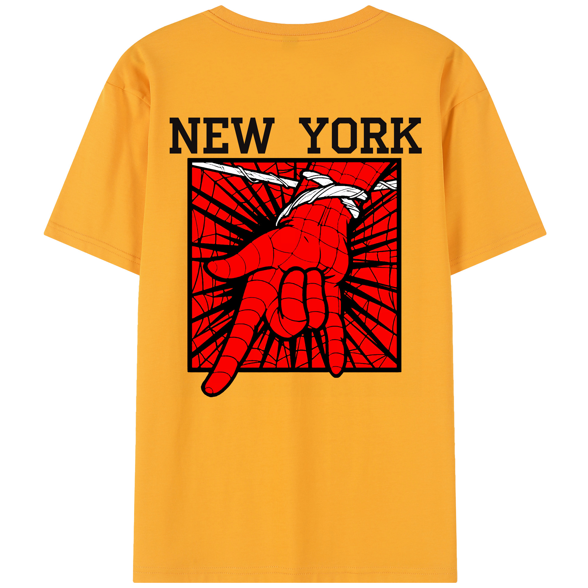 （画像用） Spider Man スパイダーマン 綿100％半袖Tシャツ（背面プリント）