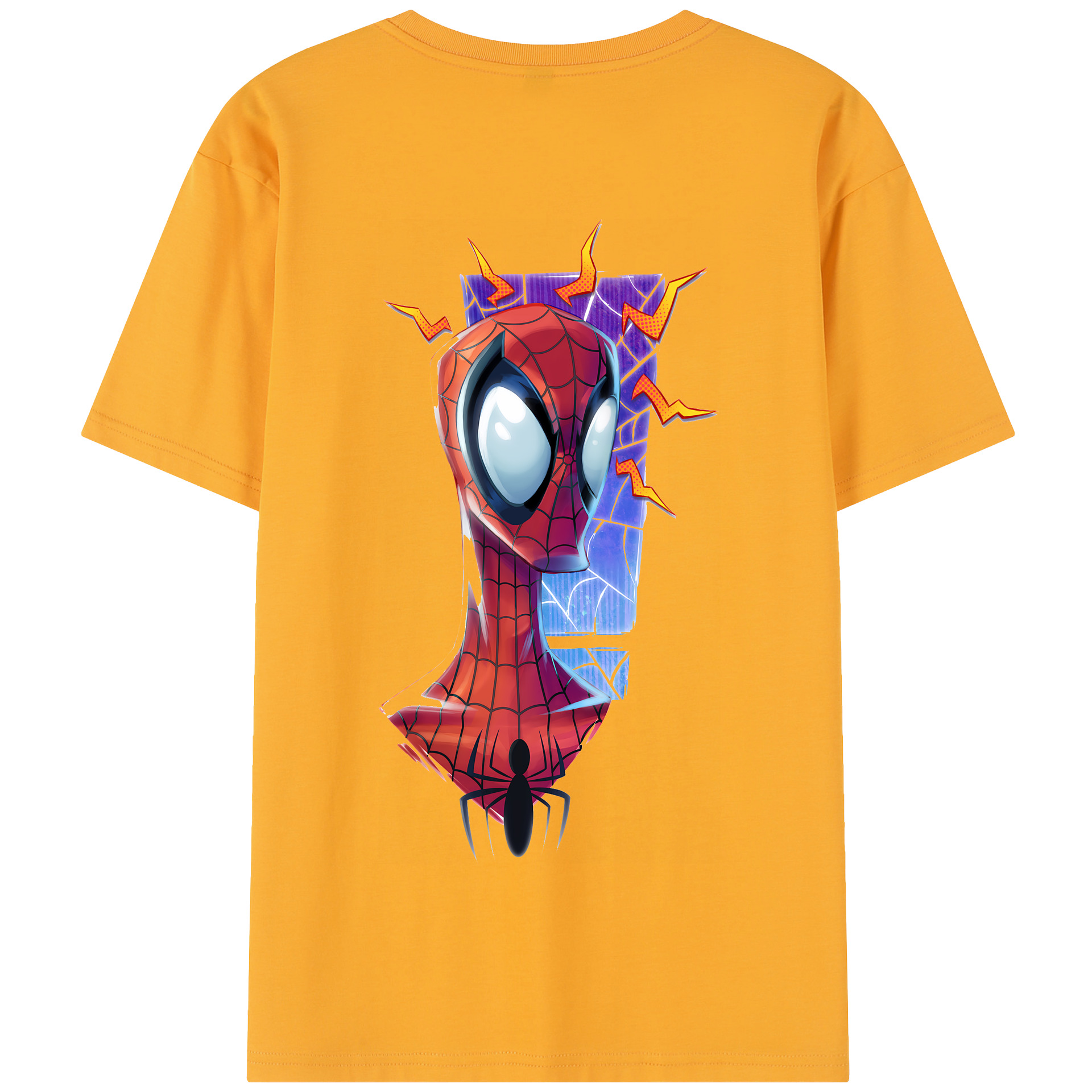 （画像用） Spider Man スパイダーマン 綿100％半袖Tシャツ（背面プリント）