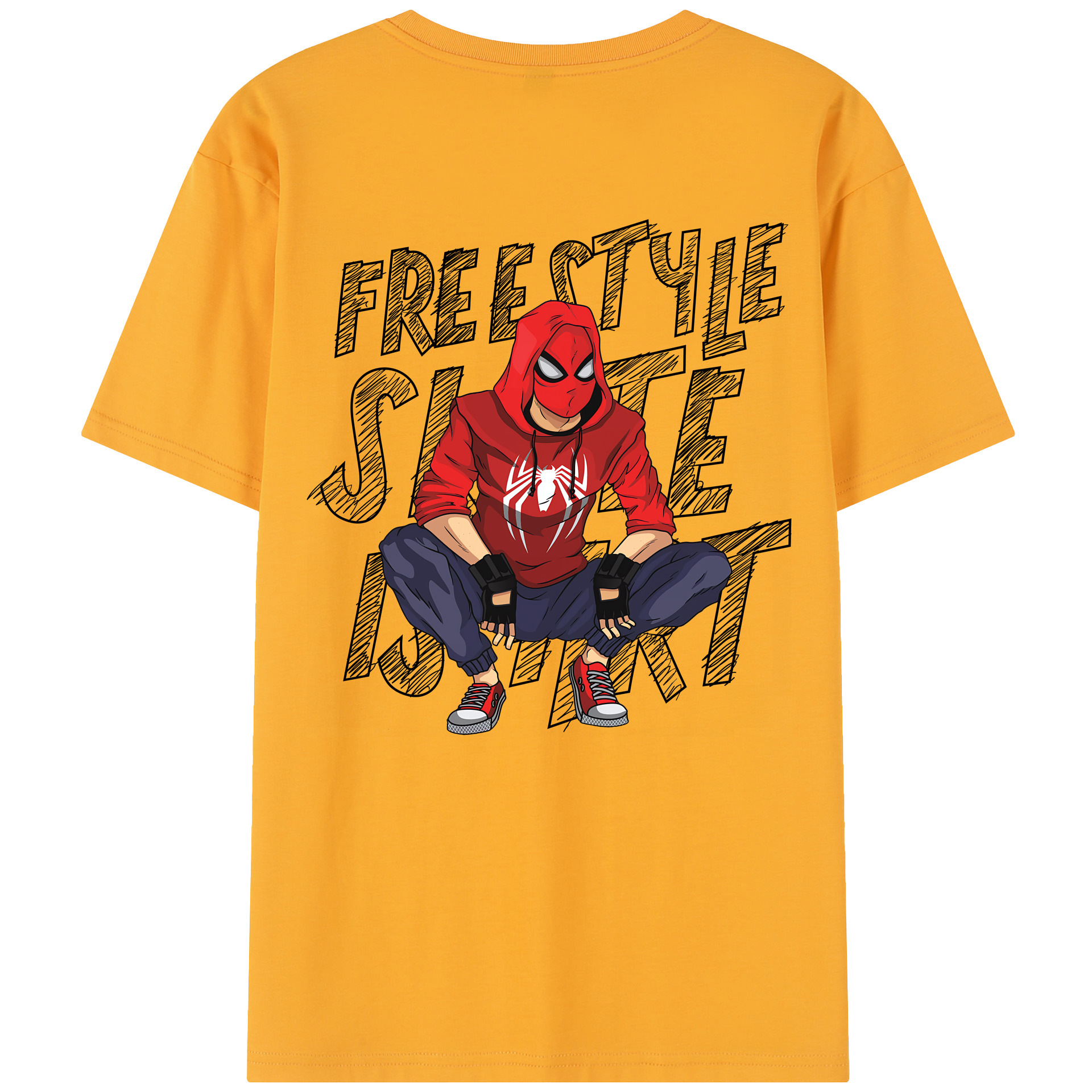 （画像用） Spider Man スパイダーマン 綿100％半袖Tシャツ（背面プリント）