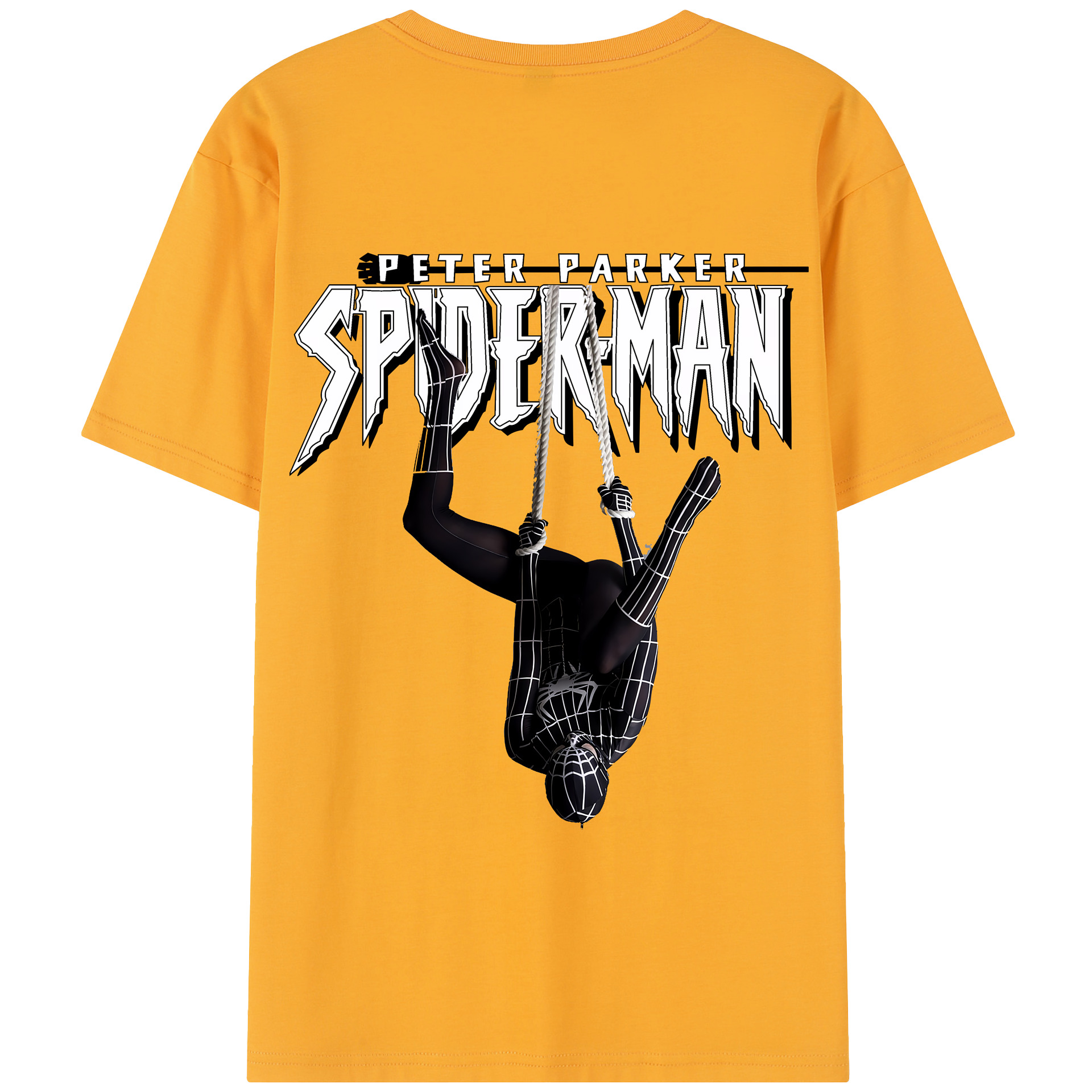 （画像用） Spider Man スパイダーマン 綿100％半袖Tシャツ（背面プリント）
