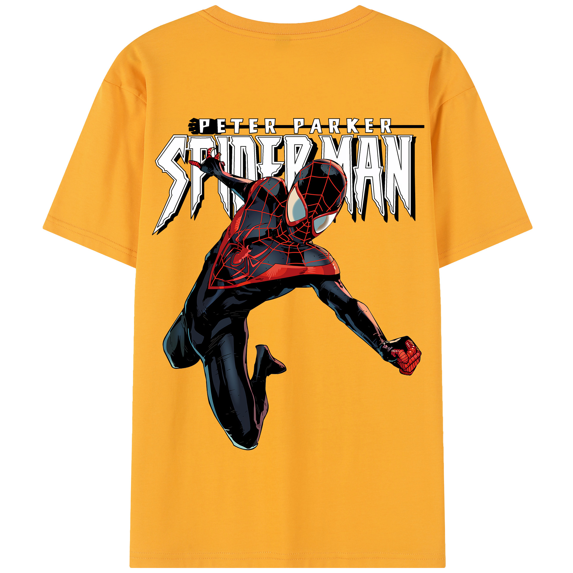 （画像用） Spider Man スパイダーマン 綿100％半袖Tシャツ（背面プリント）