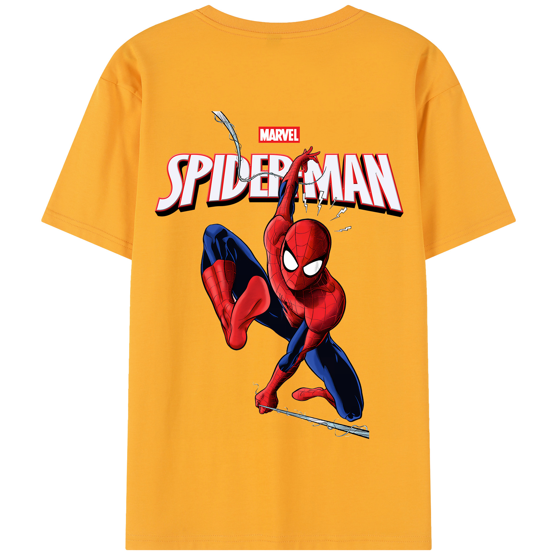 （画像用） Spider Man スパイダーマン 綿100％半袖Tシャツ（背面プリント）