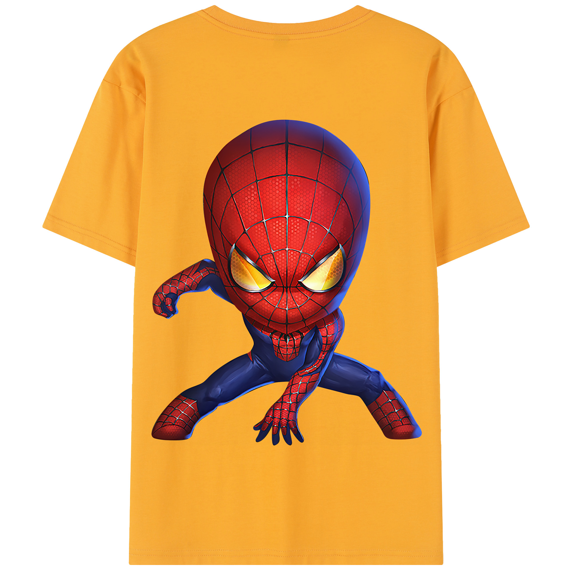 （画像用） Spider Man スパイダーマン 綿100％半袖Tシャツ（背面プリント）