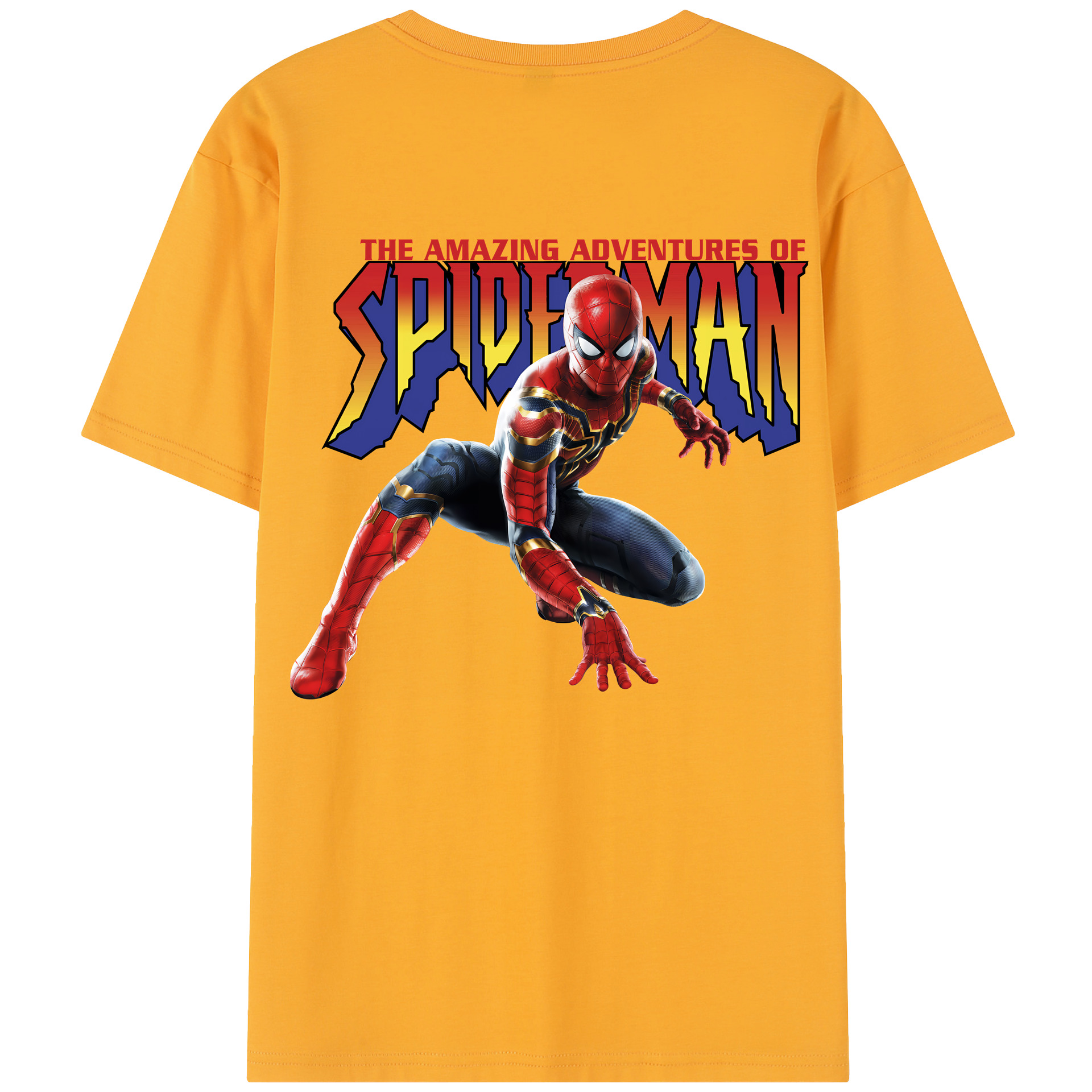 （画像用） Spider Man スパイダーマン 綿100％半袖Tシャツ（背面プリント）