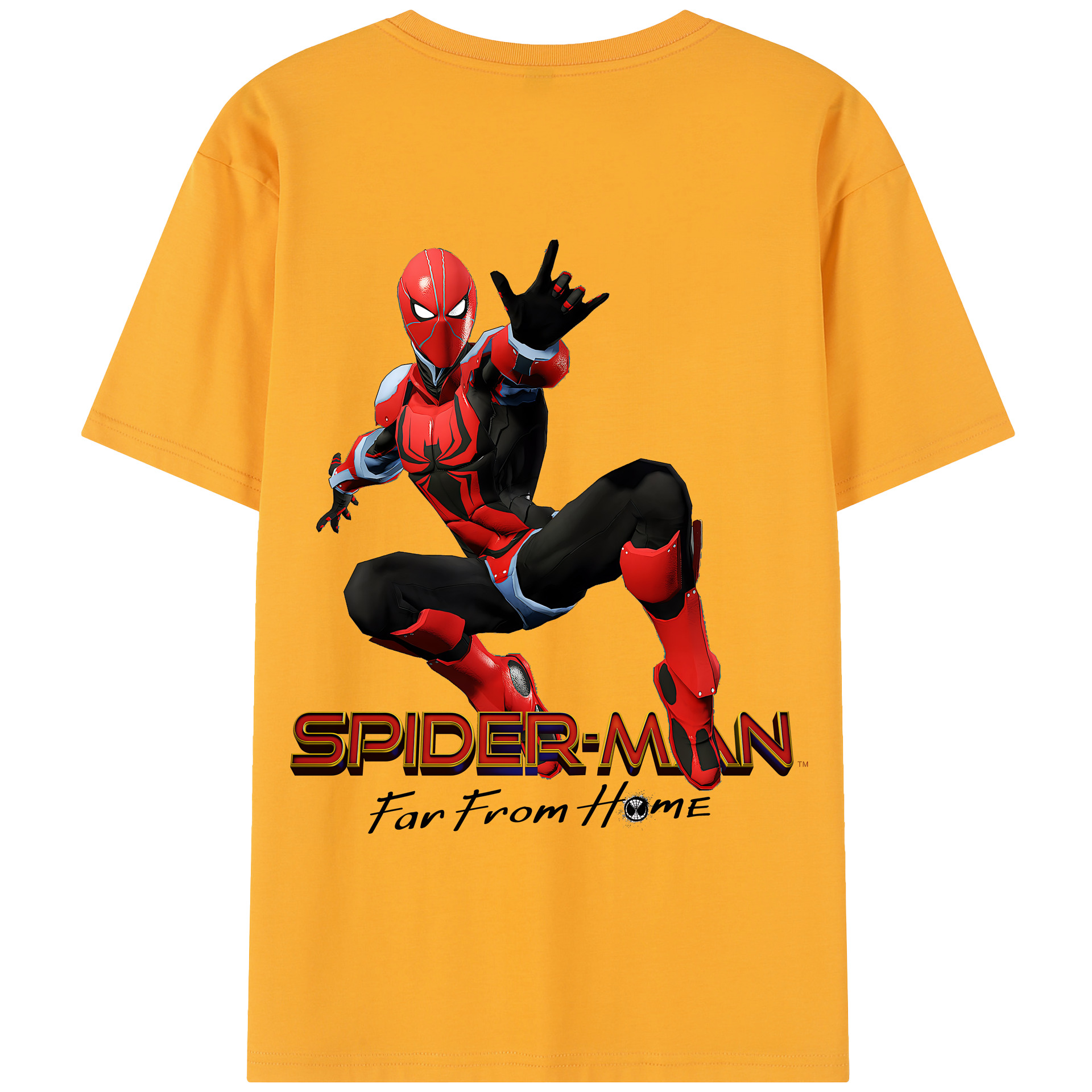 （画像用） Spider Man スパイダーマン 綿100％半袖Tシャツ（背面プリント）