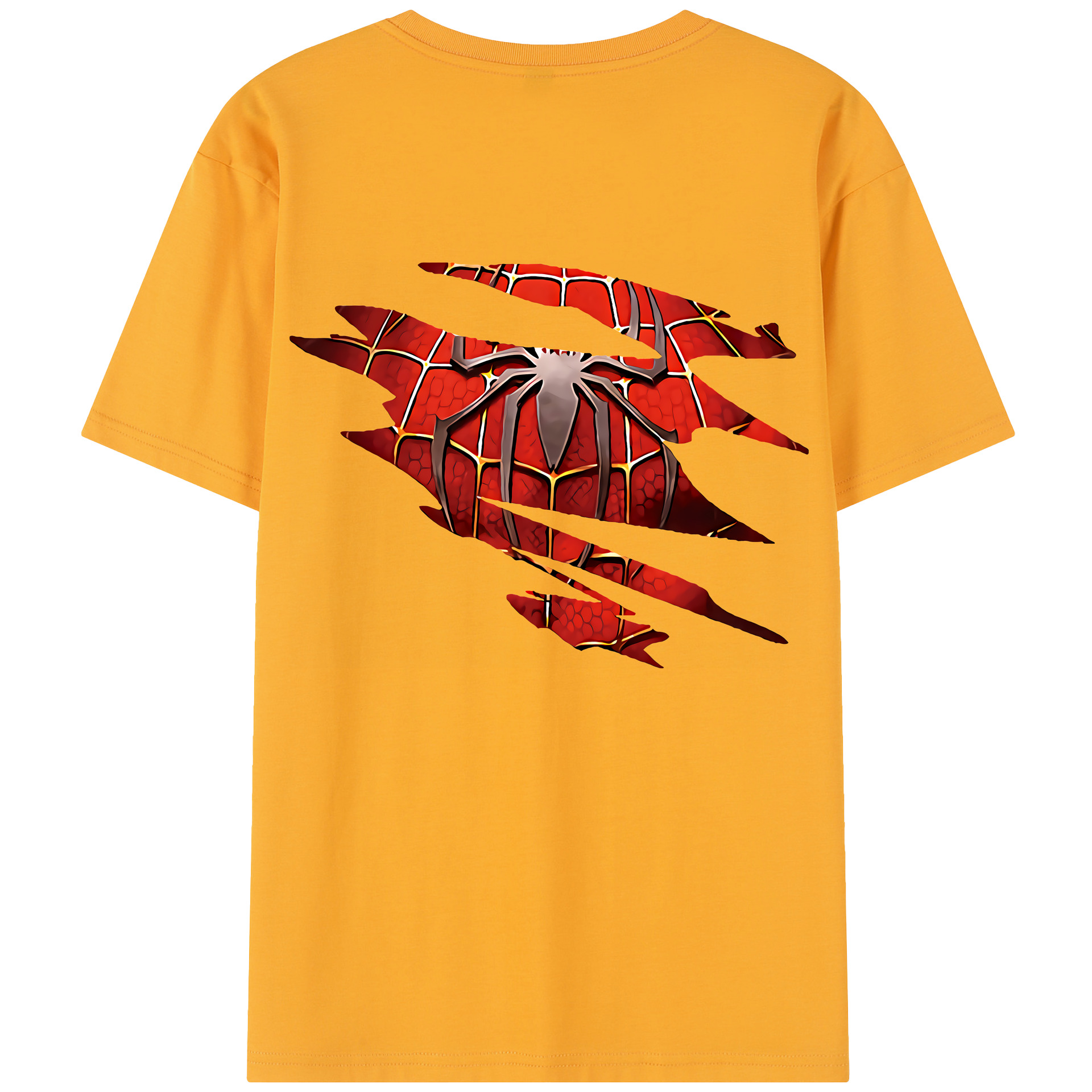（画像用） Spider Man スパイダーマン 綿100％半袖Tシャツ（背面プリント）