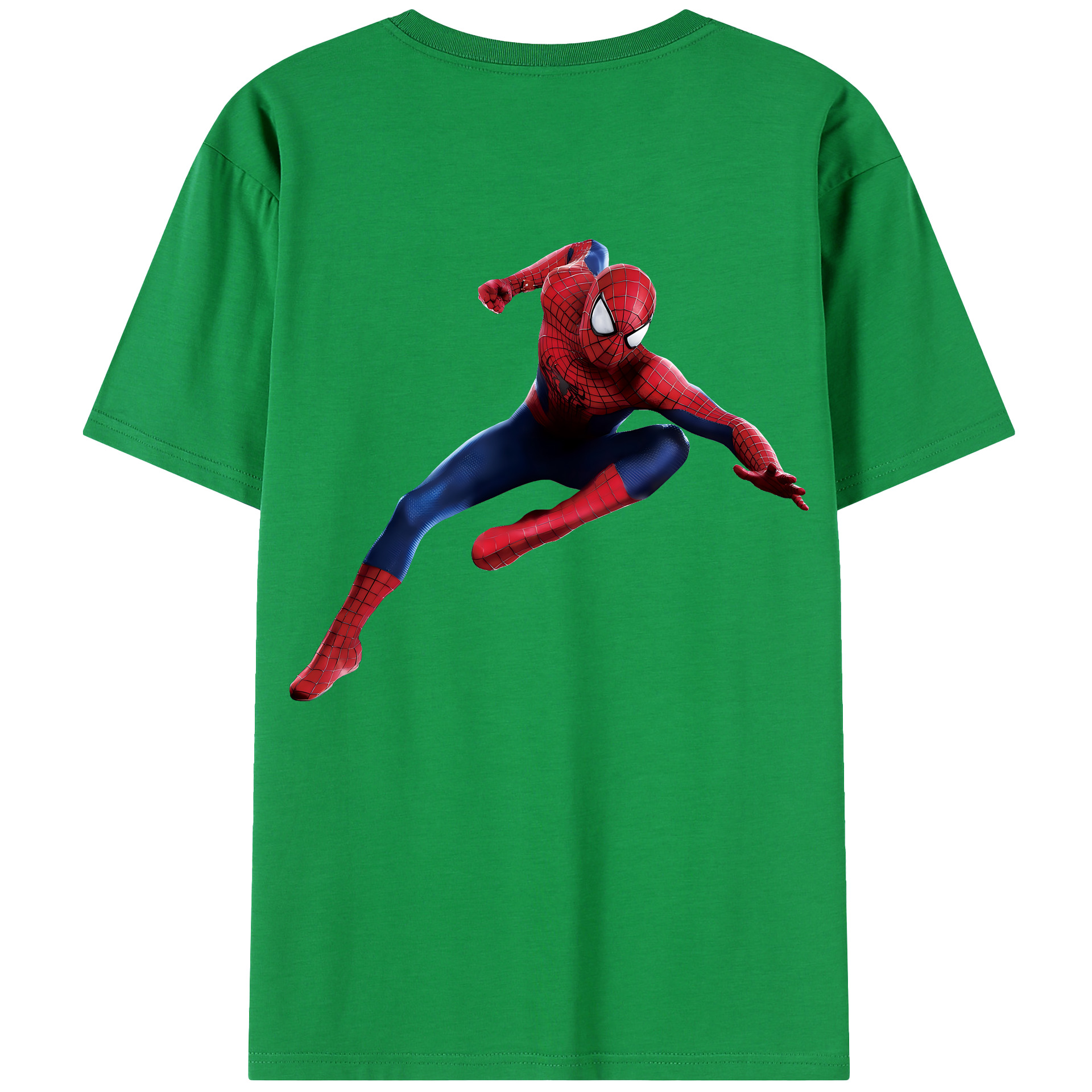 （画像用） Spider Man スパイダーマン 綿100％半袖Tシャツ（背面プリント）
