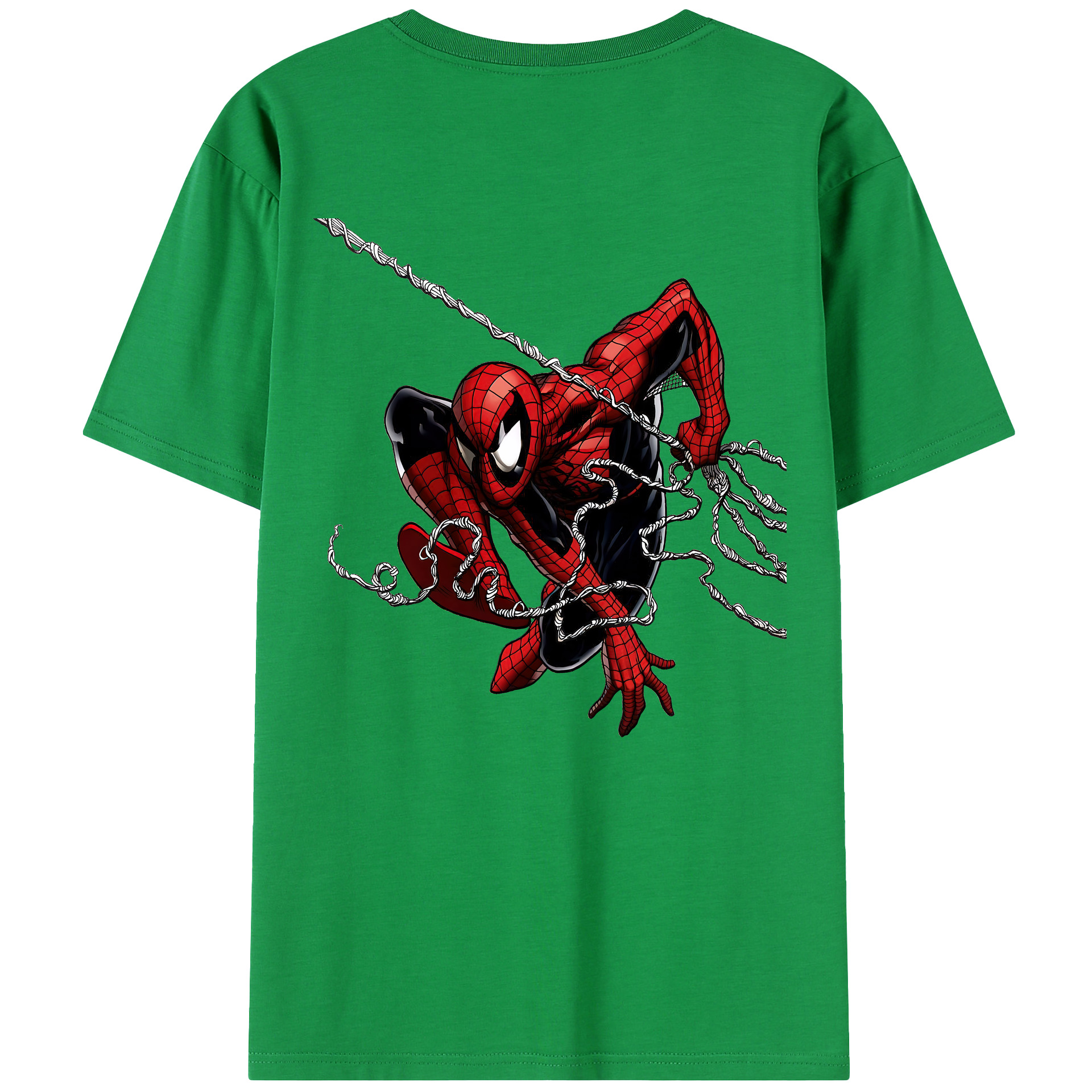 （画像用） Spider Man スパイダーマン 綿100％半袖Tシャツ（背面プリント）