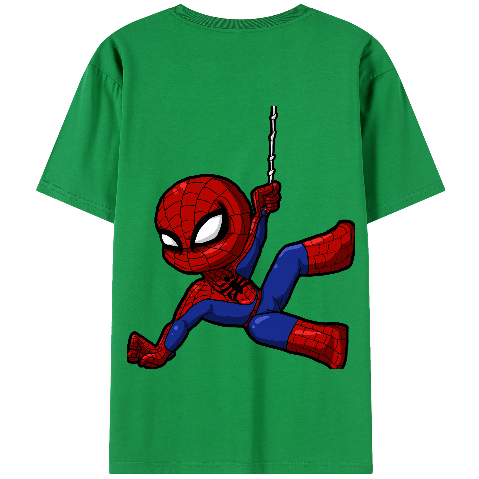 （画像用） Spider Man スパイダーマン 綿100％半袖Tシャツ（背面プリント）