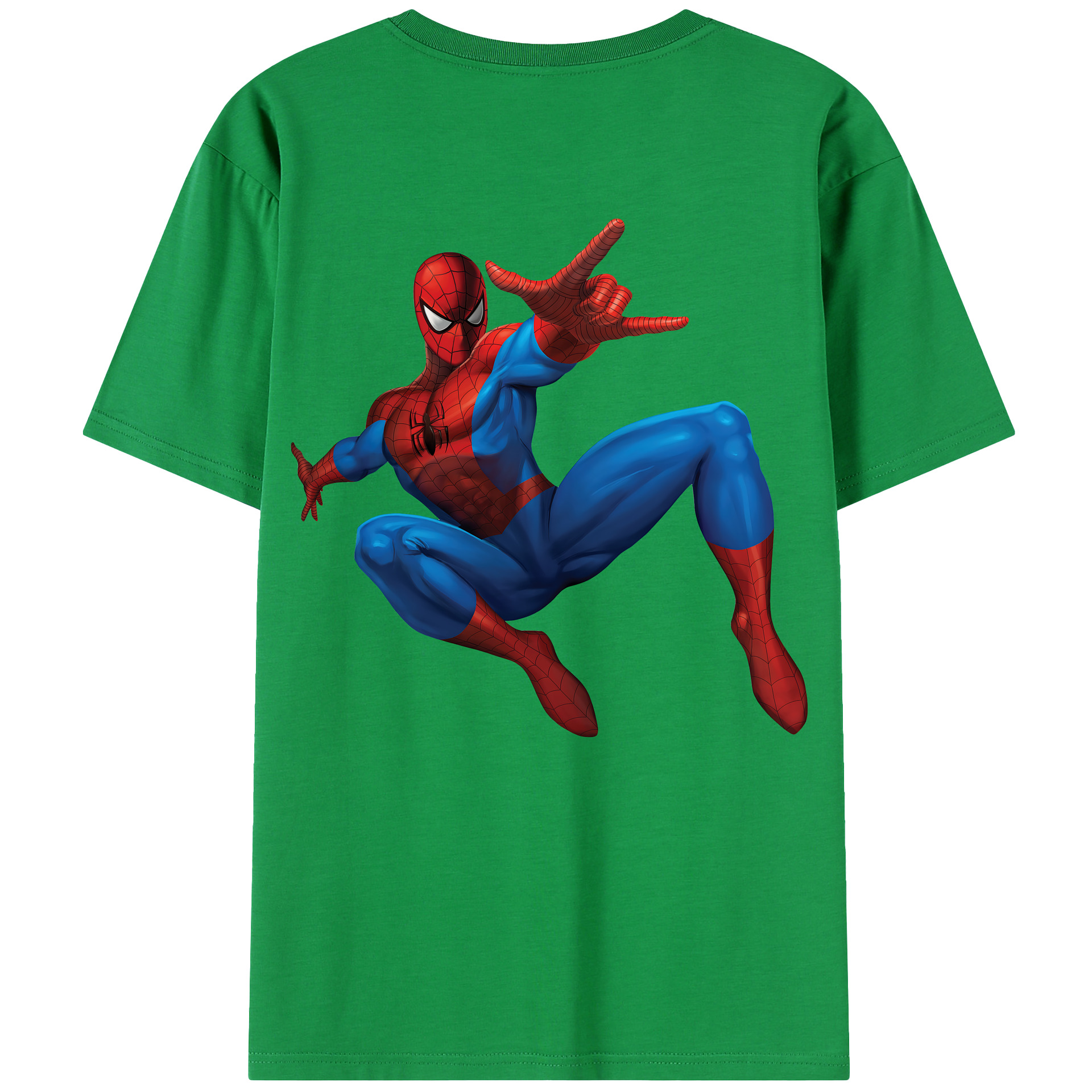 （画像用） Spider Man スパイダーマン 綿100％半袖Tシャツ（背面プリント）