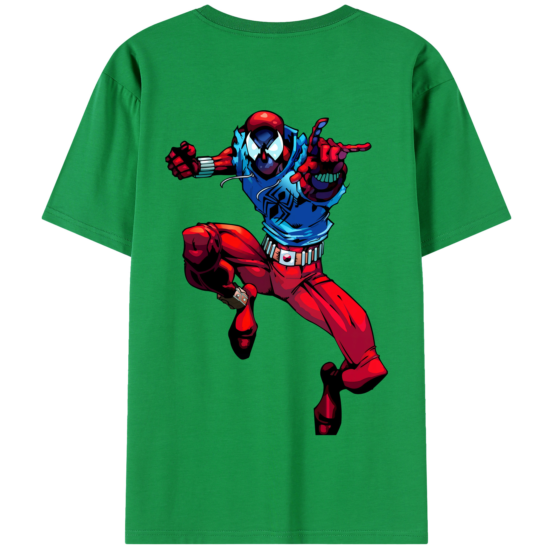 （画像用） Spider Man スパイダーマン 綿100％半袖Tシャツ（背面プリント）