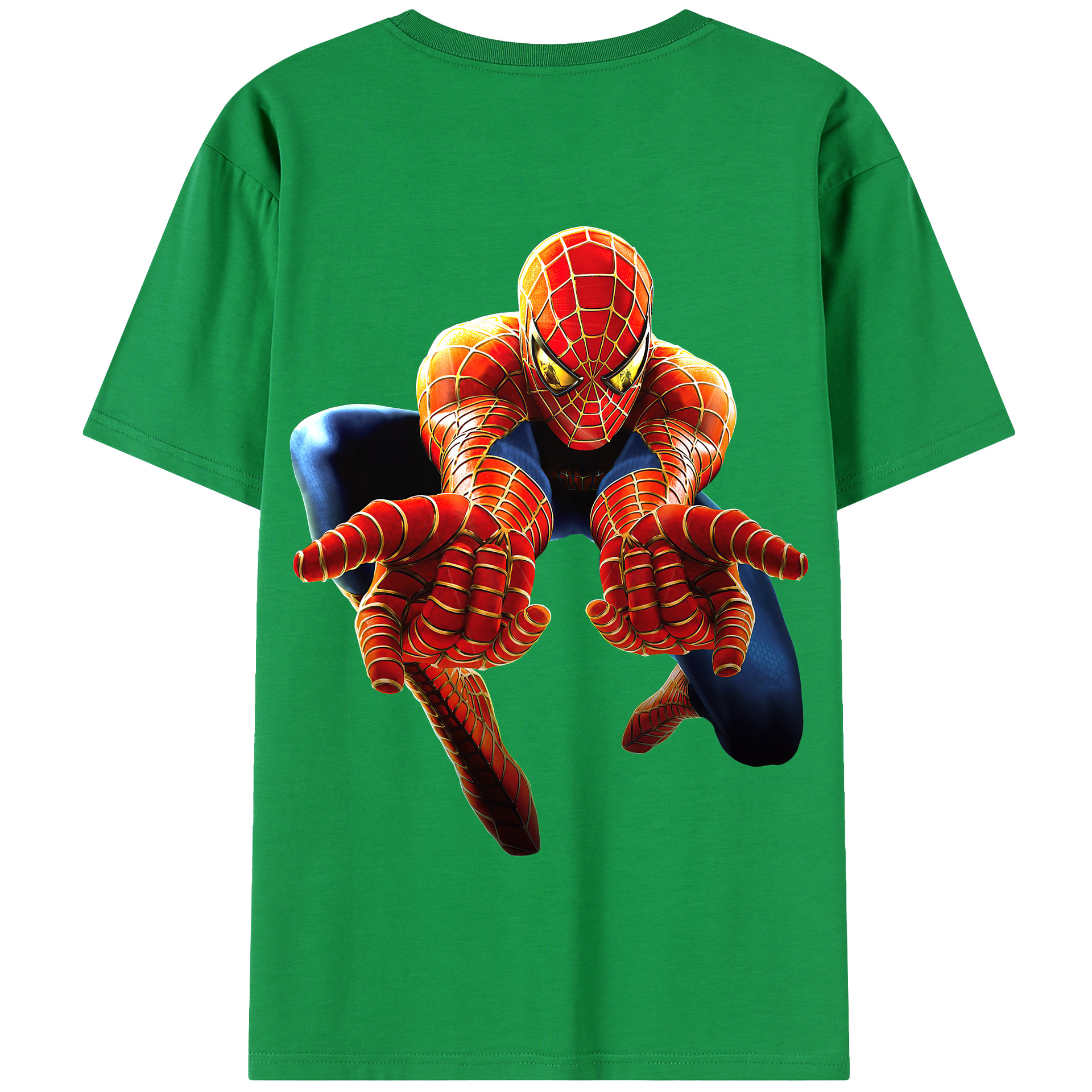 （画像用） Spider Man スパイダーマン 綿100％半袖Tシャツ（背面プリント）