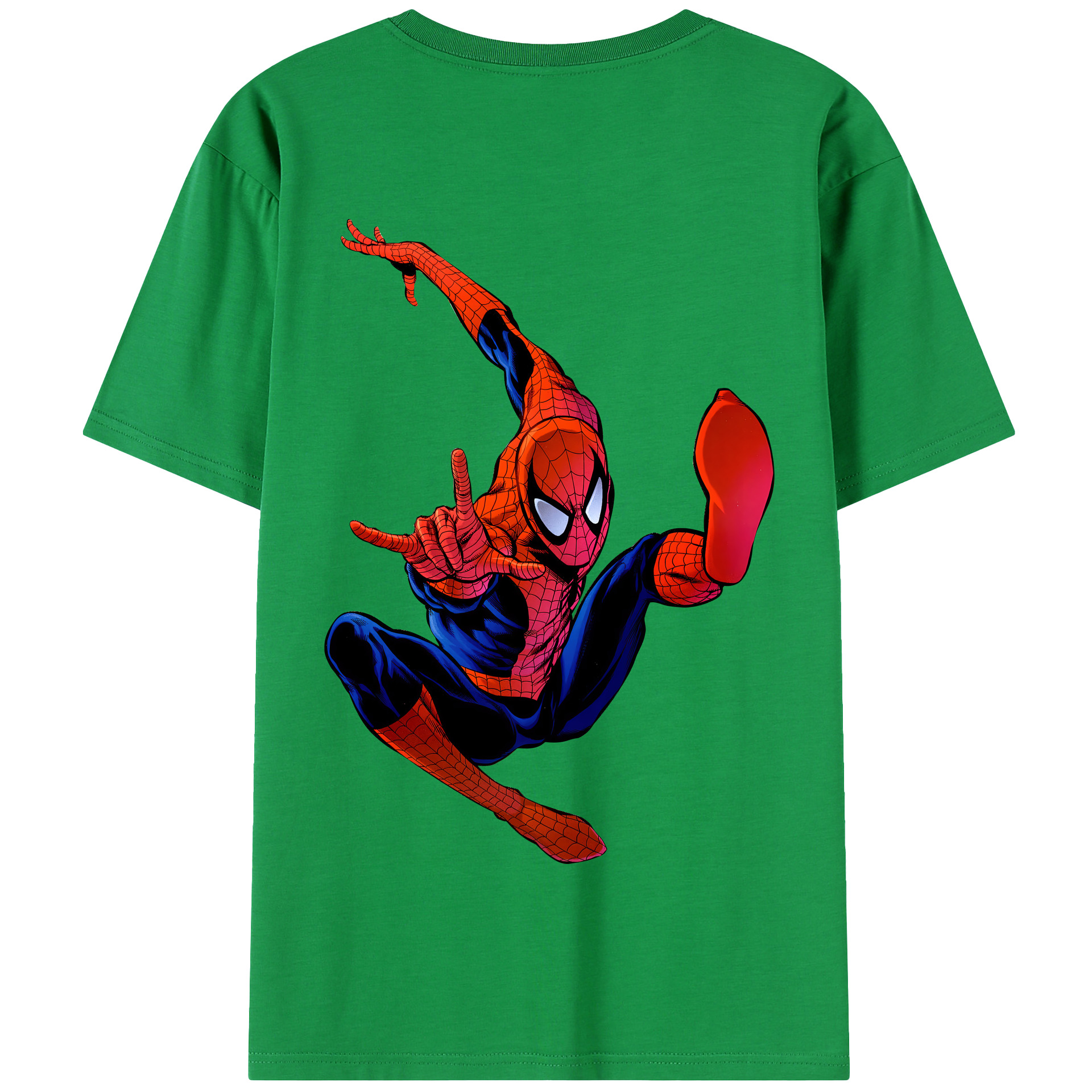 （画像用） Spider Man スパイダーマン 綿100％半袖Tシャツ（背面プリント）