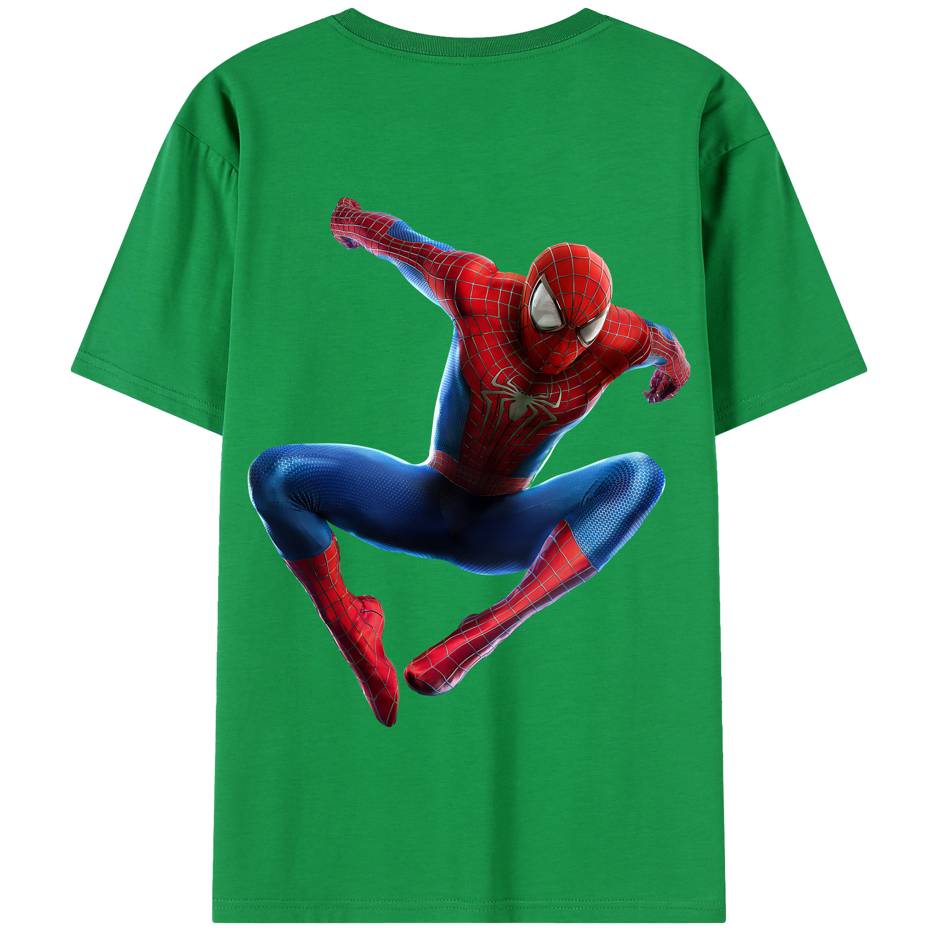 （画像用） Spider Man スパイダーマン 綿100％半袖Tシャツ（背面プリント）
