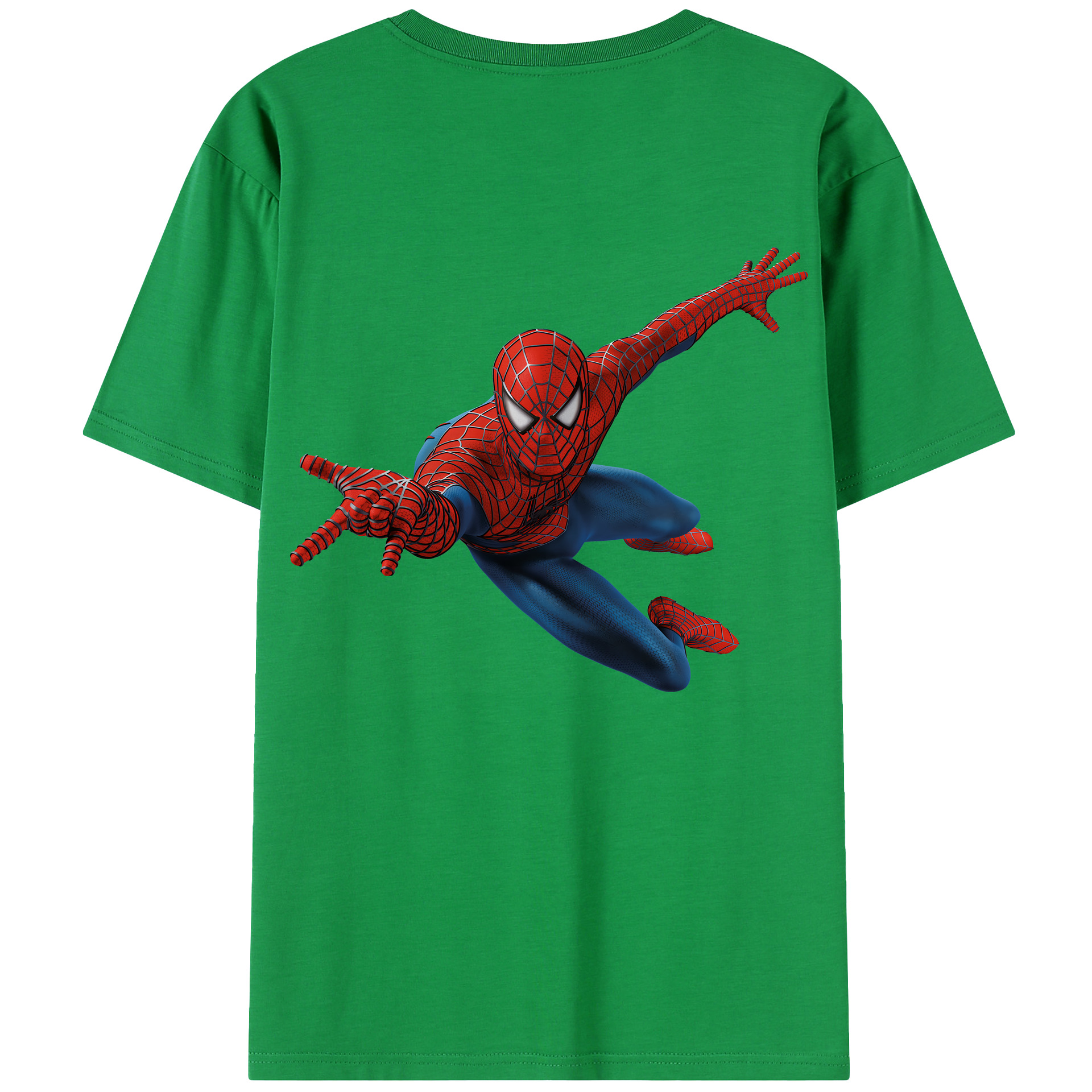 （画像用） Spider Man スパイダーマン 綿100％半袖Tシャツ（背面プリント）