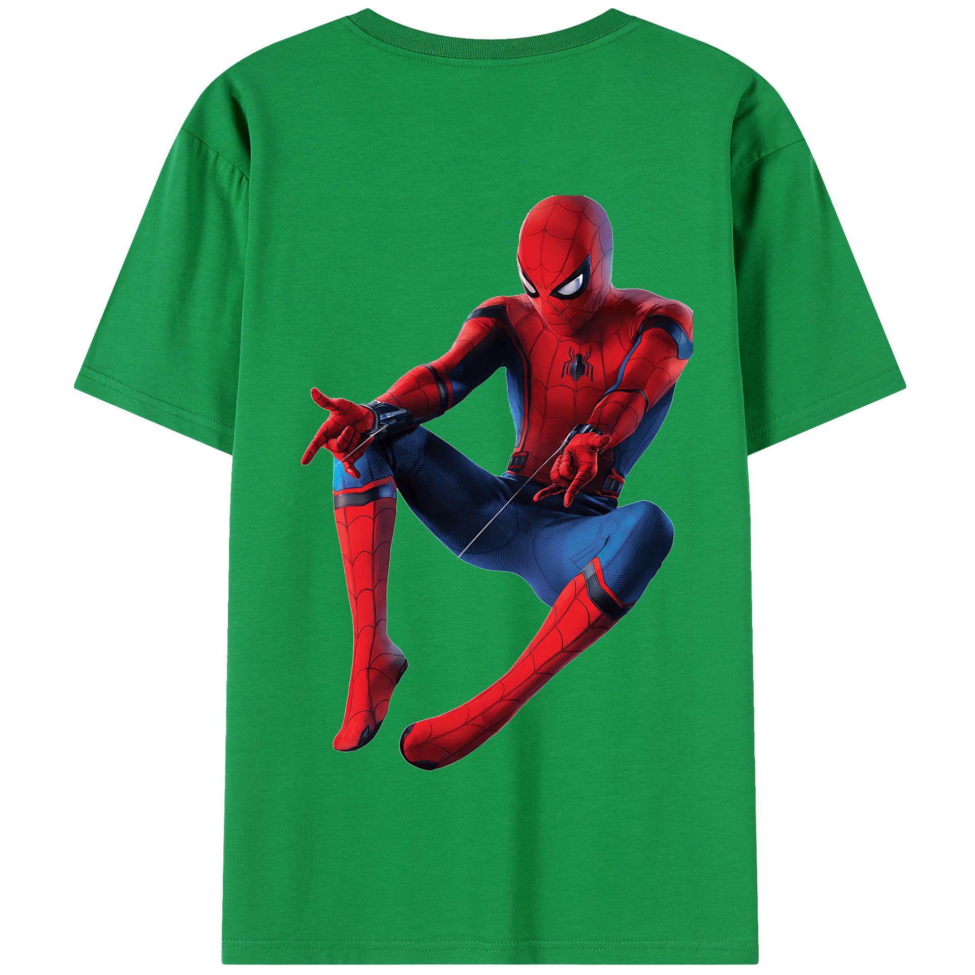 （画像用） Spider Man スパイダーマン 綿100％半袖Tシャツ（背面プリント）