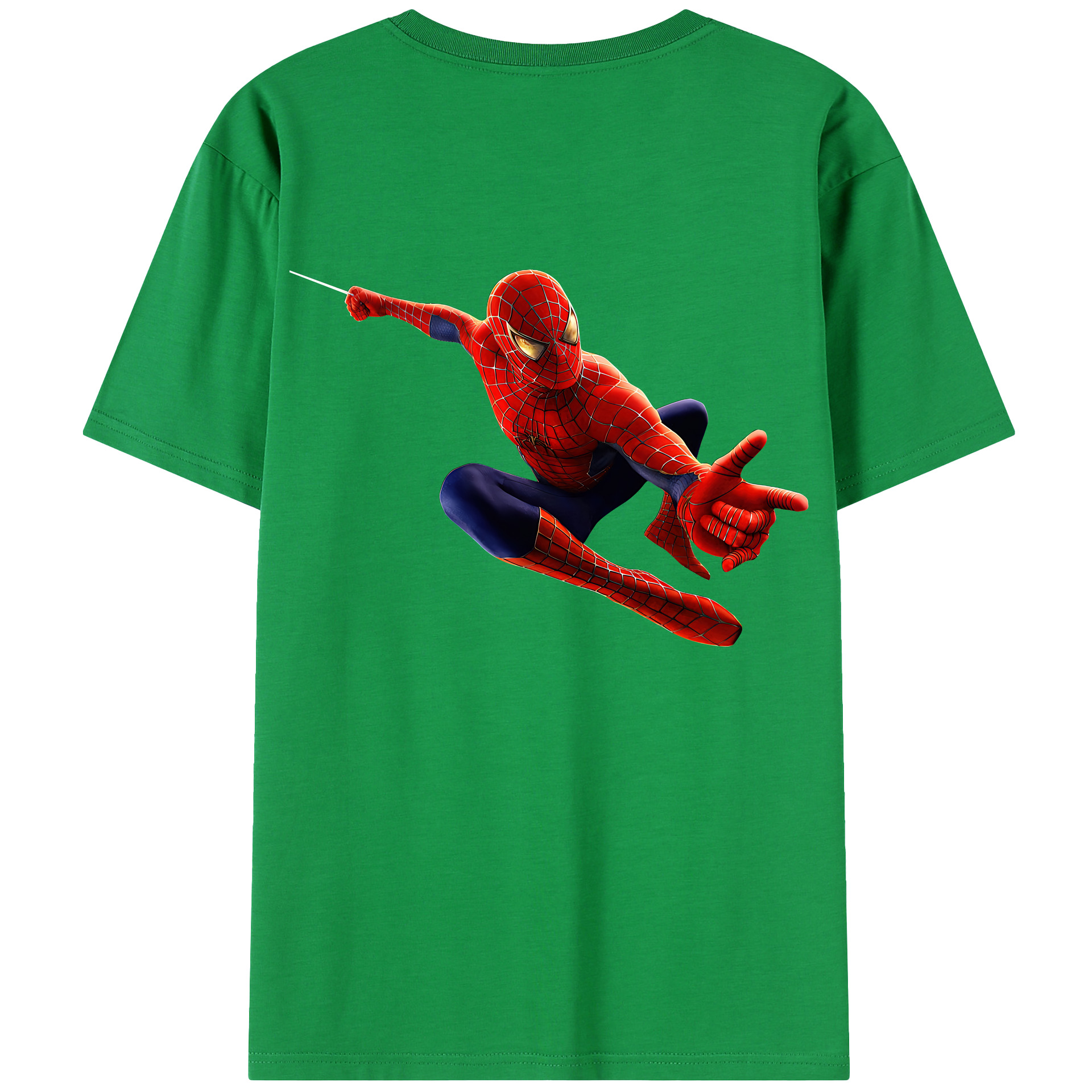 （画像用） Spider Man スパイダーマン 綿100％半袖Tシャツ（背面プリント）