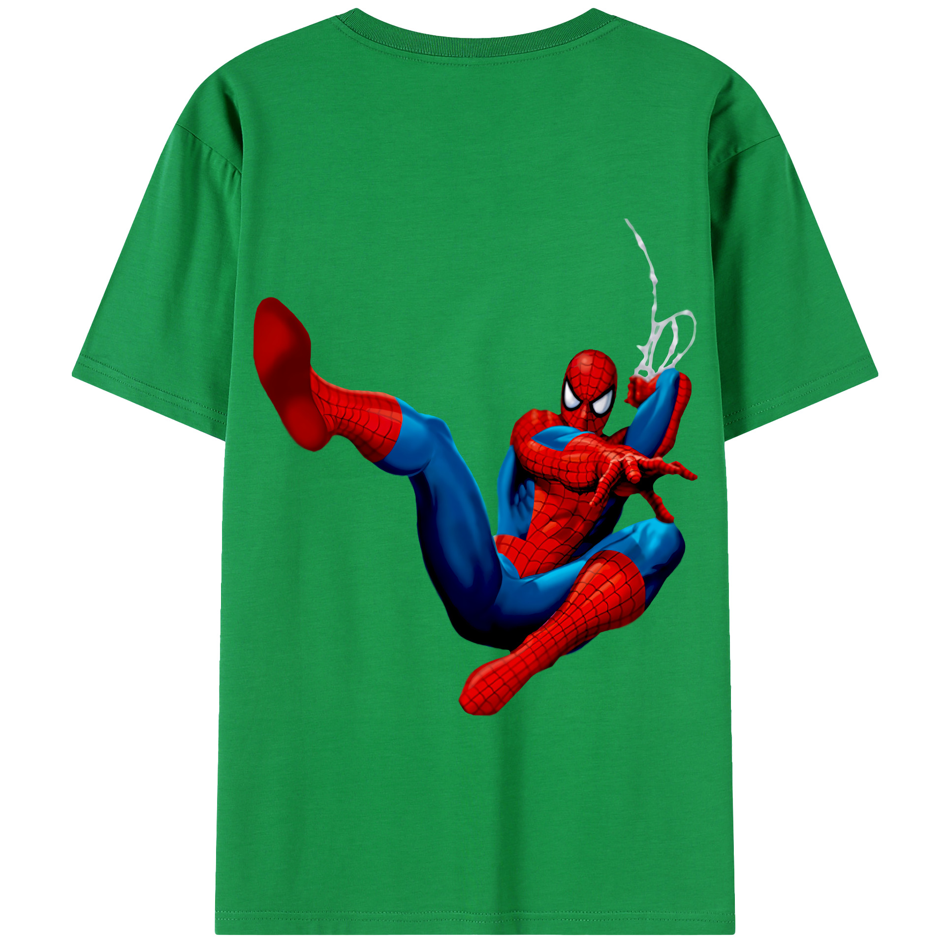 （画像用） Spider Man スパイダーマン 綿100％半袖Tシャツ（背面プリント）
