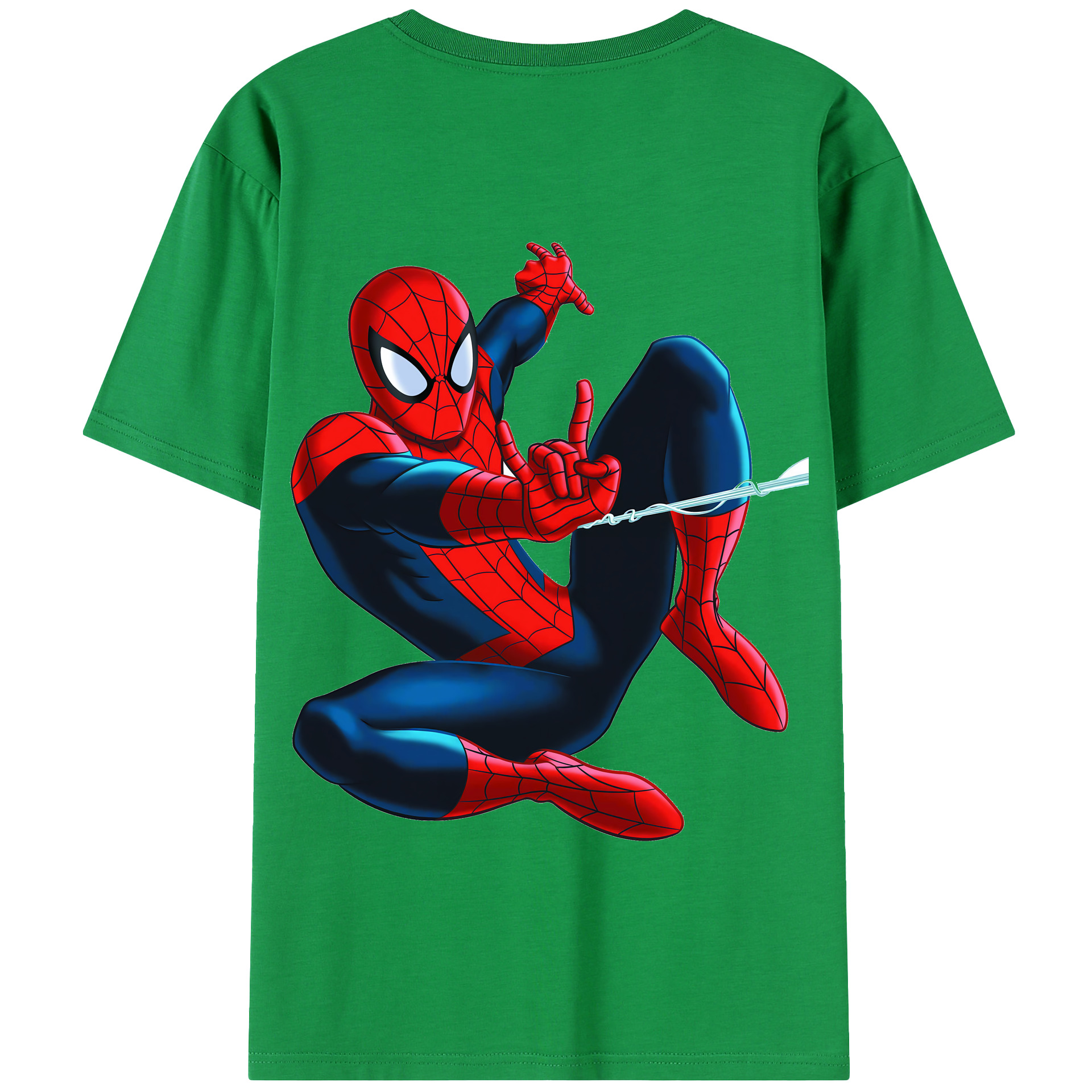 （画像用） Spider Man スパイダーマン 綿100％半袖Tシャツ（背面プリント）
