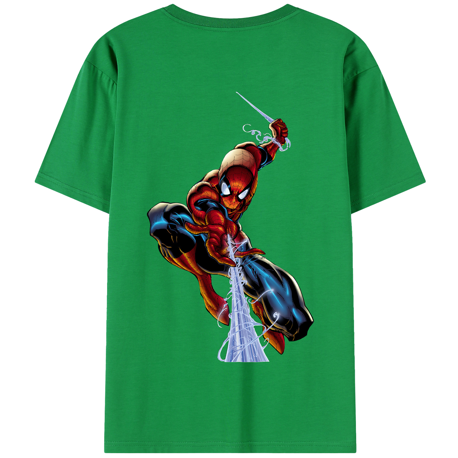 （画像用） Spider Man スパイダーマン 綿100％半袖Tシャツ（背面プリント）