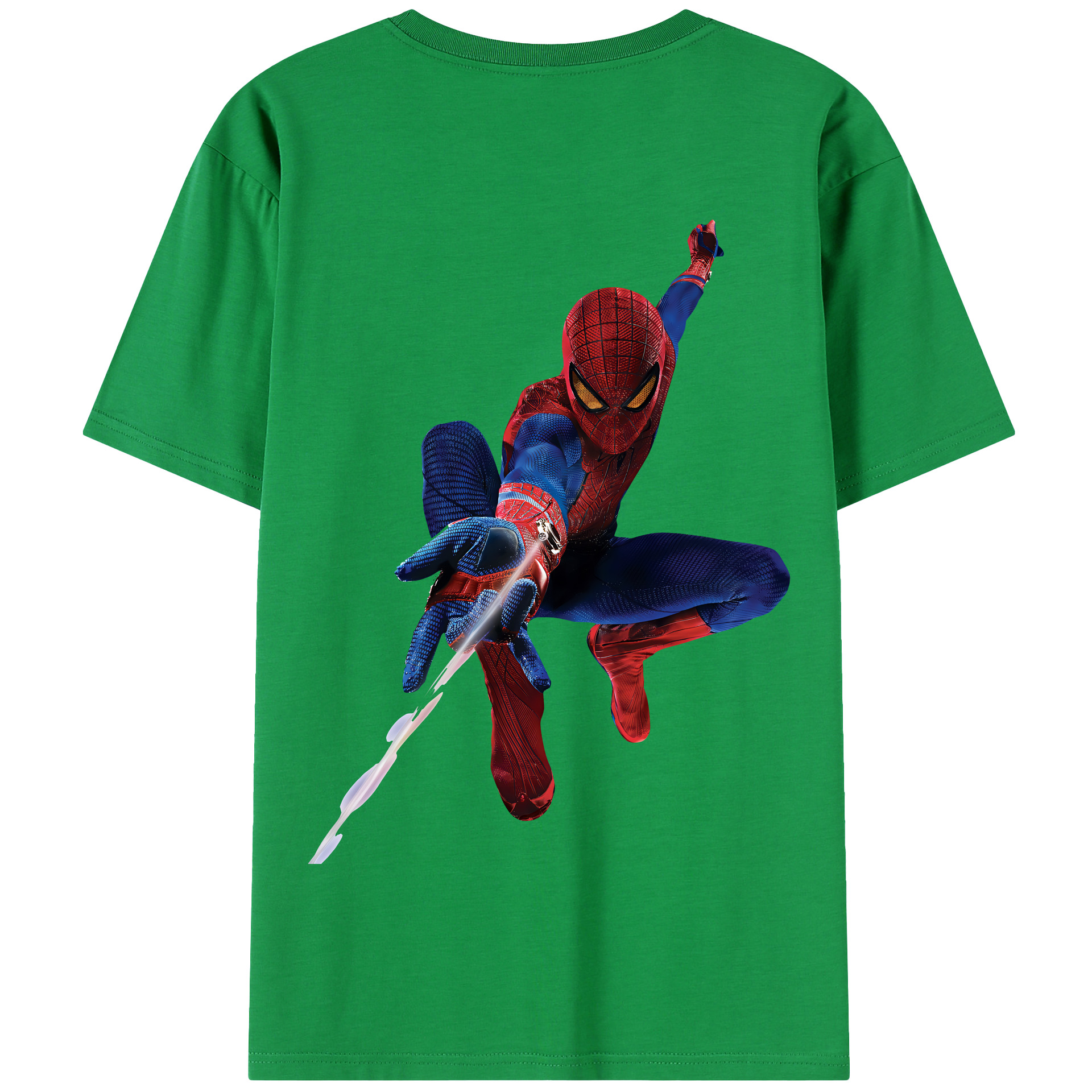 （画像用） Spider Man スパイダーマン 綿100％半袖Tシャツ（背面プリント）