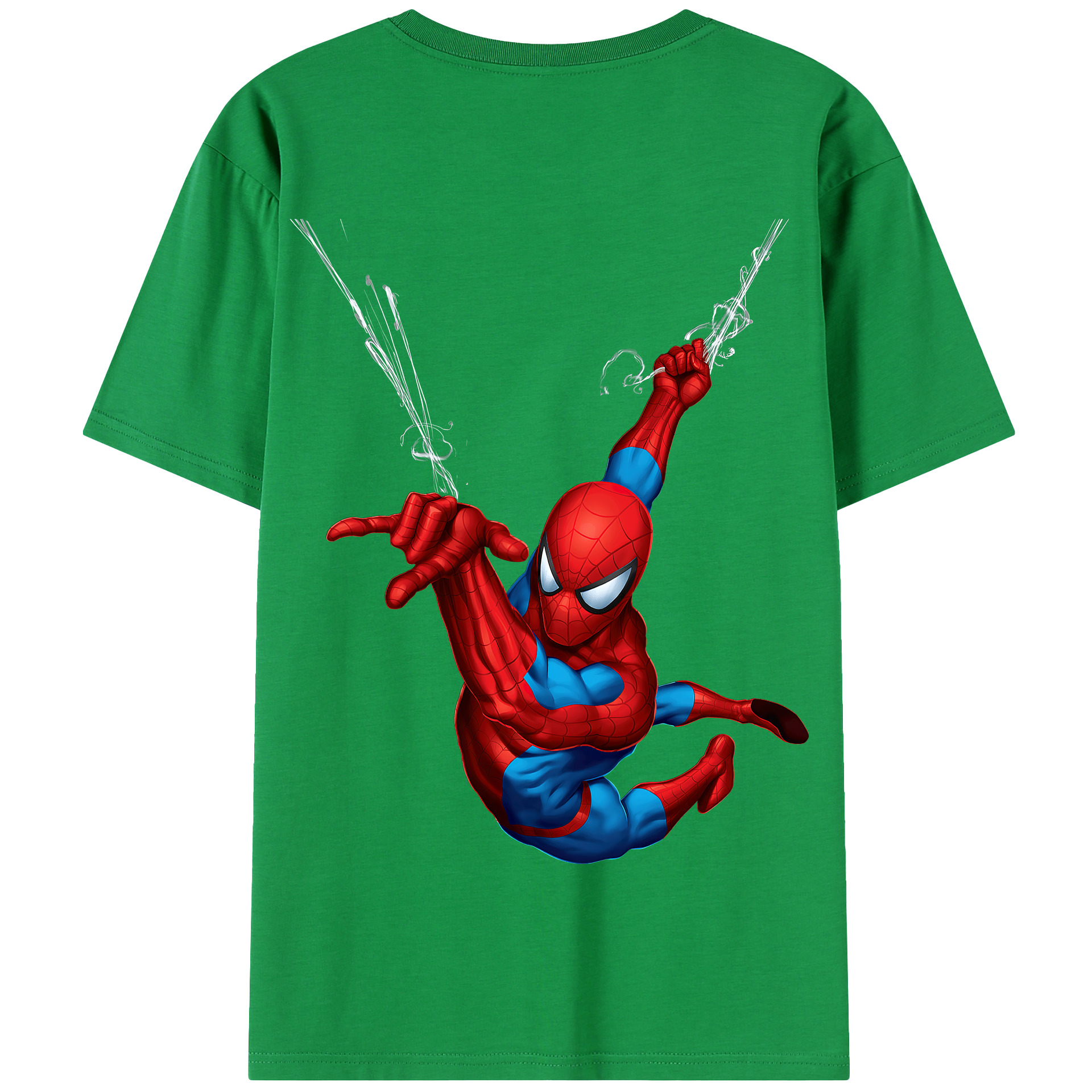 Spider Man スパイダーマン 綿100％半袖Tシャツ（背面プリント）