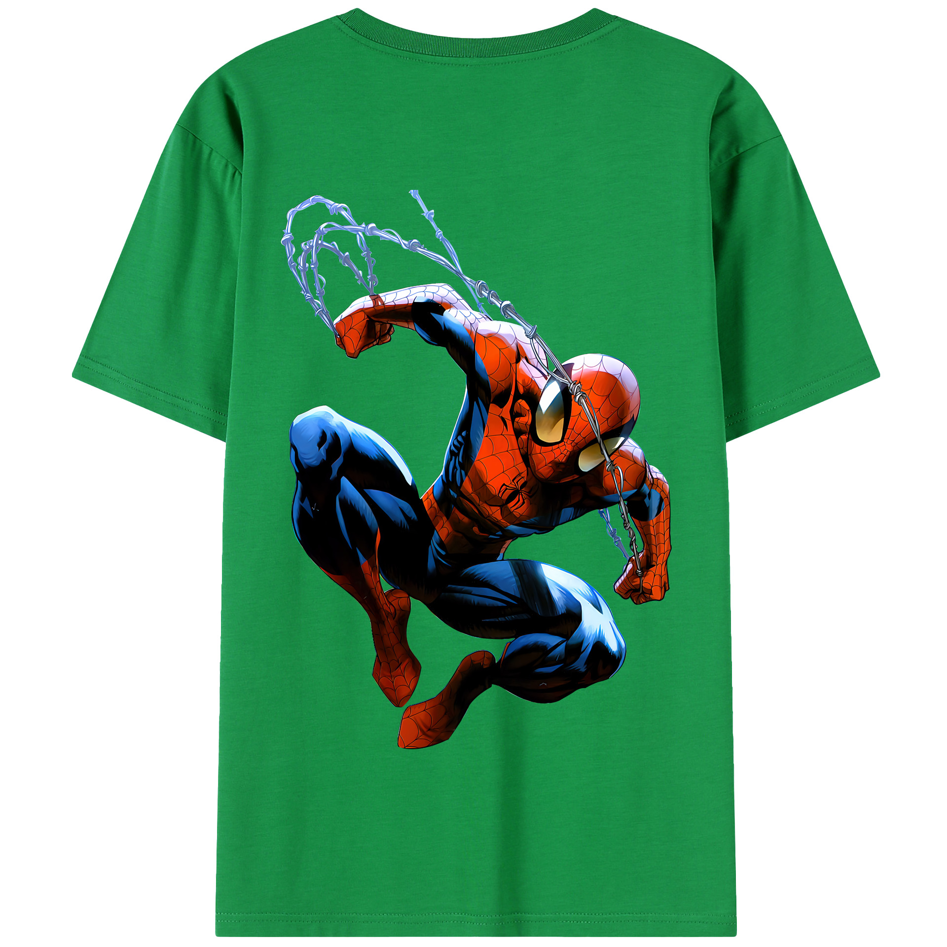 Spider Man スパイダーマン 綿100％半袖Tシャツ（背面プリント）