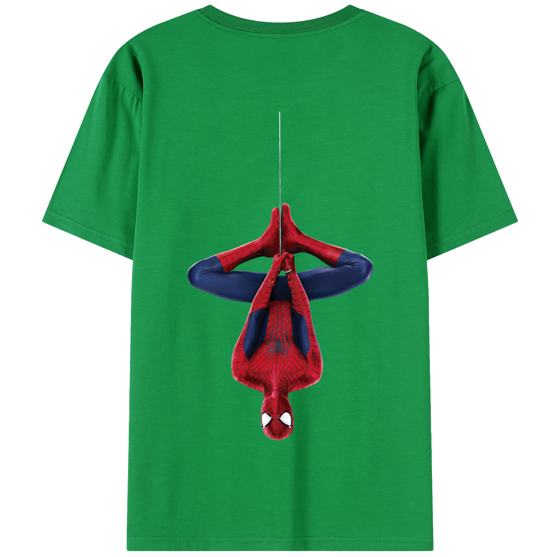 （画像用） Spider Man スパイダーマン 綿100％半袖Tシャツ（背面プリント）