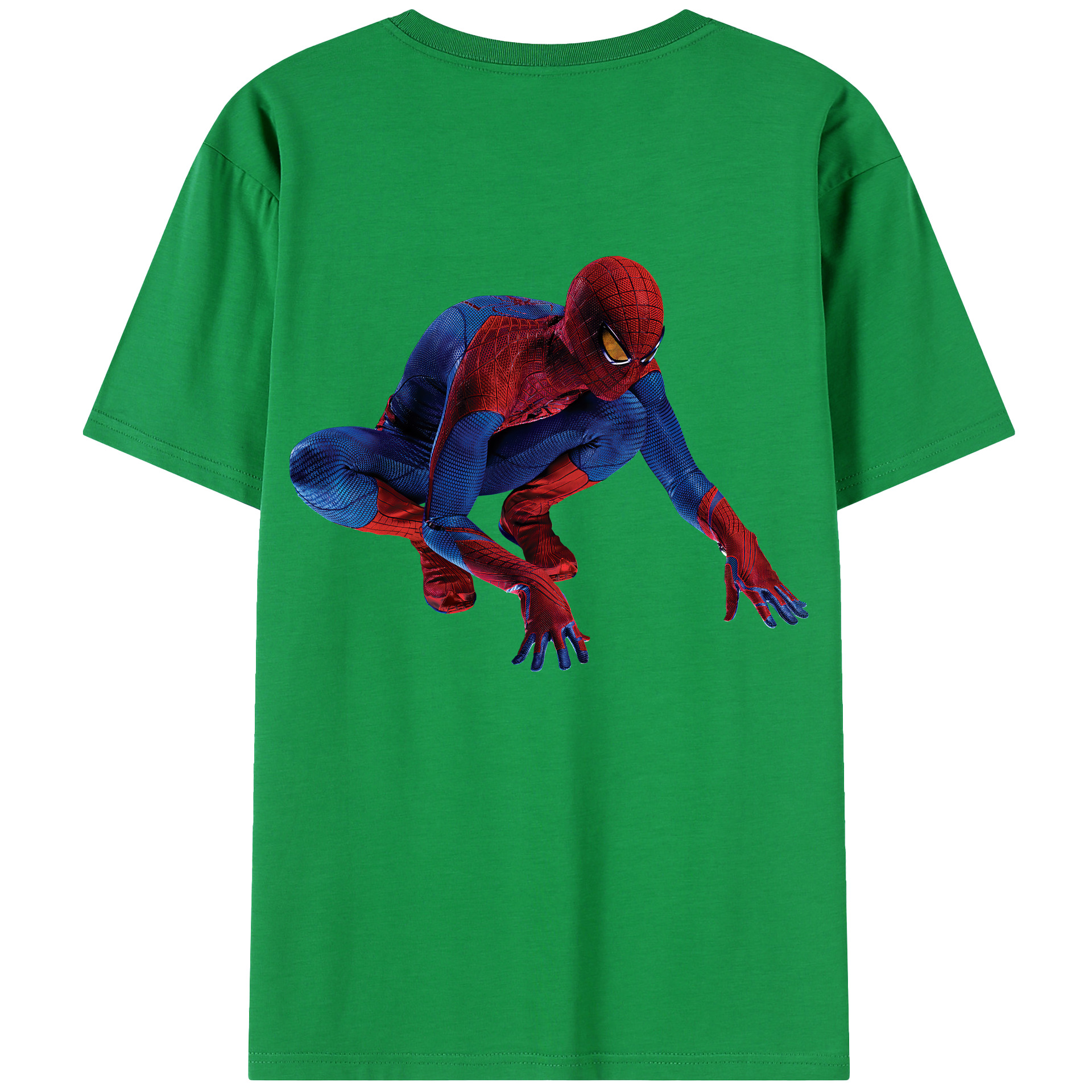 Spider Man スパイダーマン 綿100％半袖Tシャツ（背面プリント）