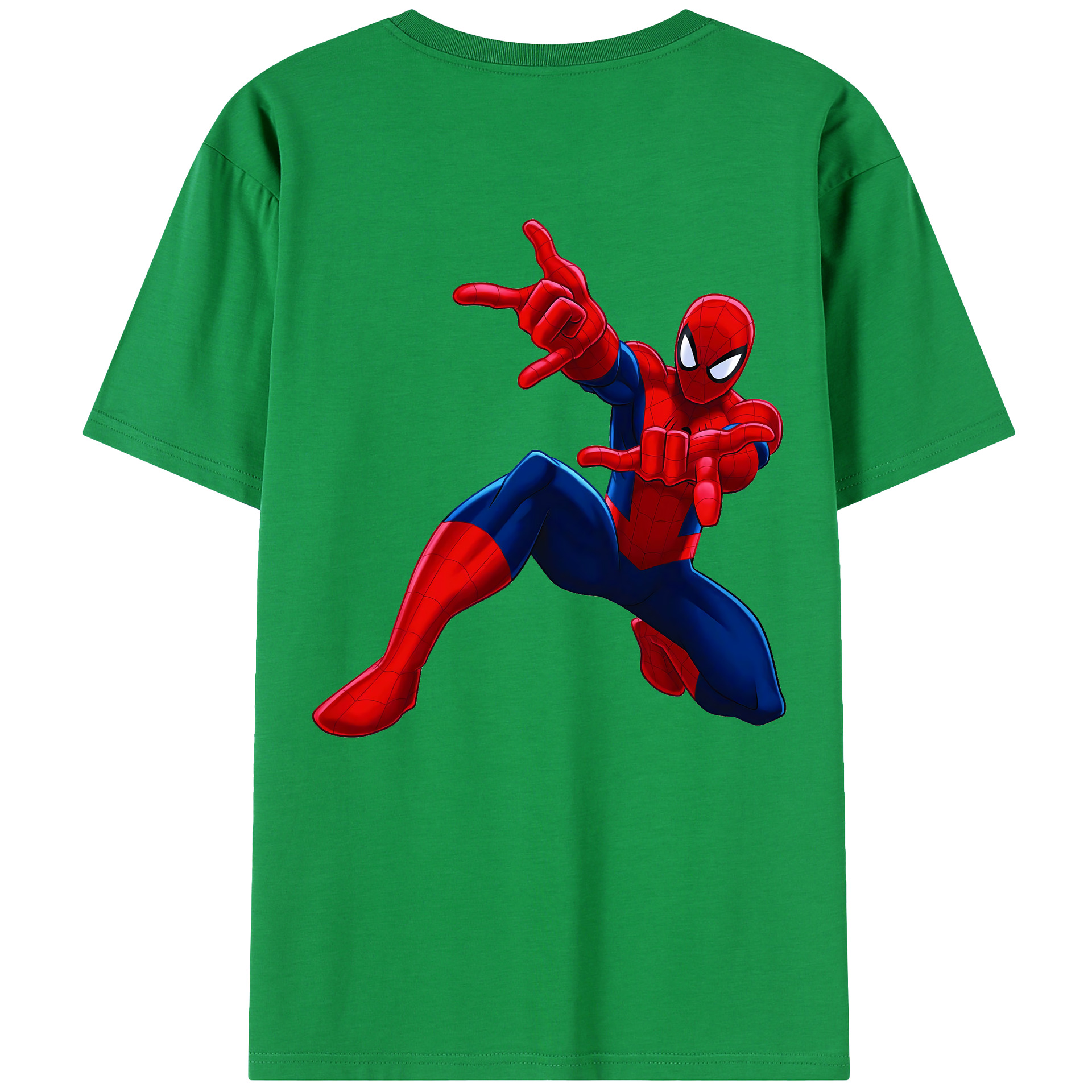 （画像用） Spider Man スパイダーマン 綿100％半袖Tシャツ（背面プリント）