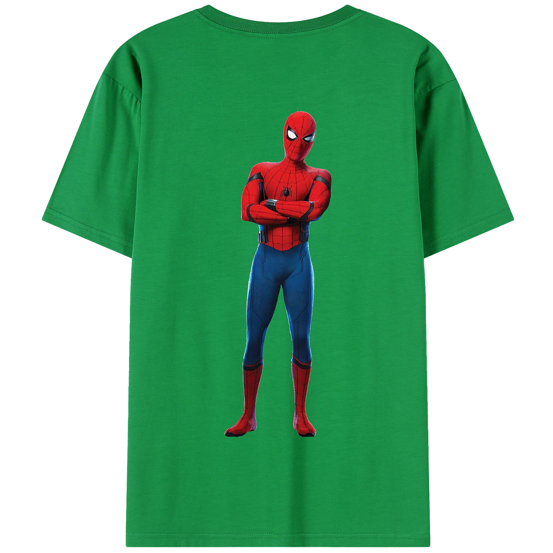 （画像用） Spider Man スパイダーマン 綿100％半袖Tシャツ（背面プリント）