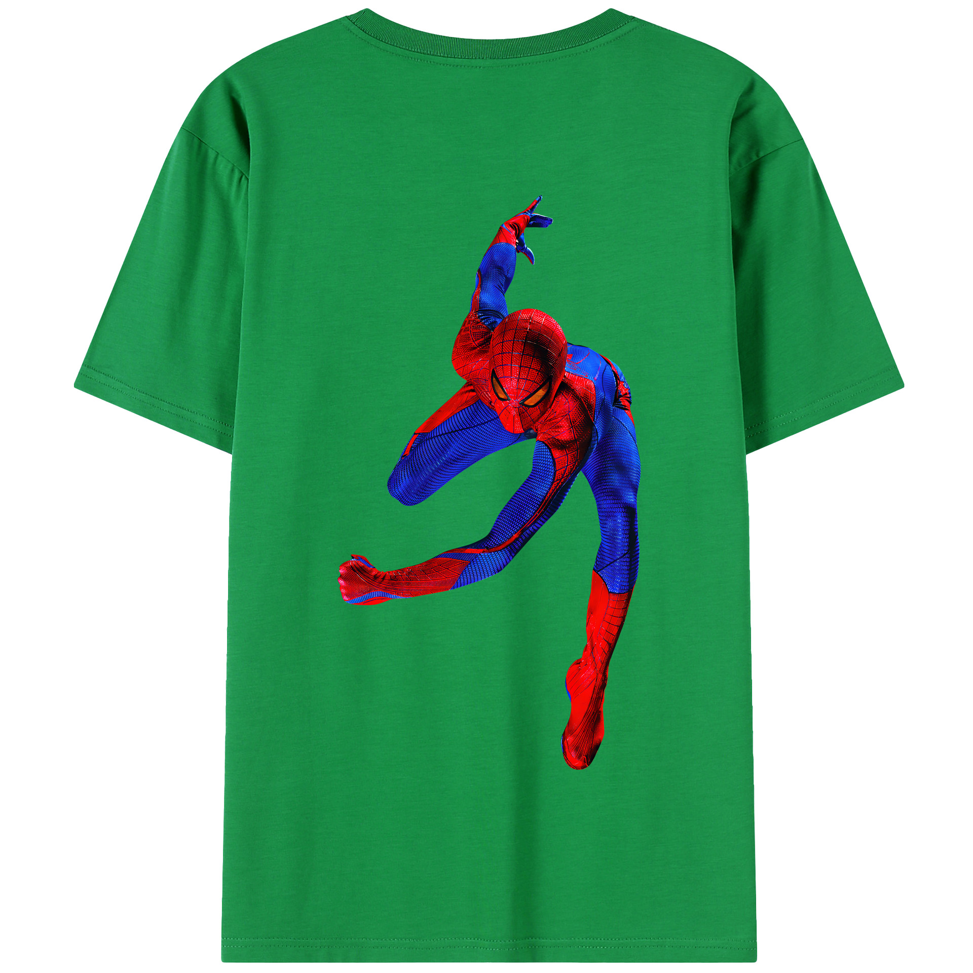 （画像用） Spider Man スパイダーマン 綿100％半袖Tシャツ（背面プリント）