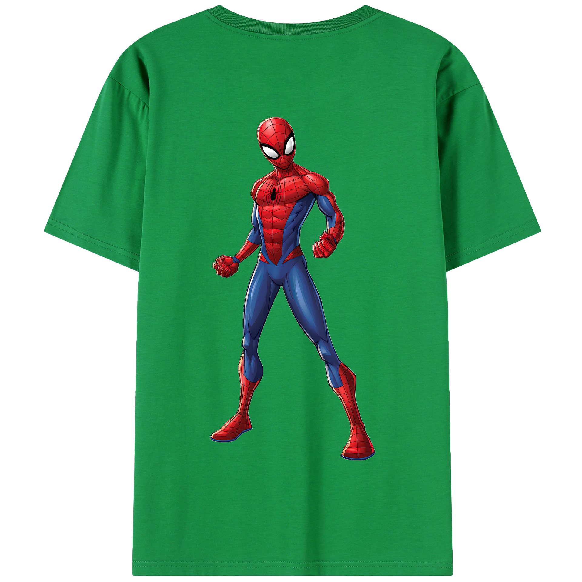 （画像用） Spider Man スパイダーマン 綿100％半袖Tシャツ（背面プリント）